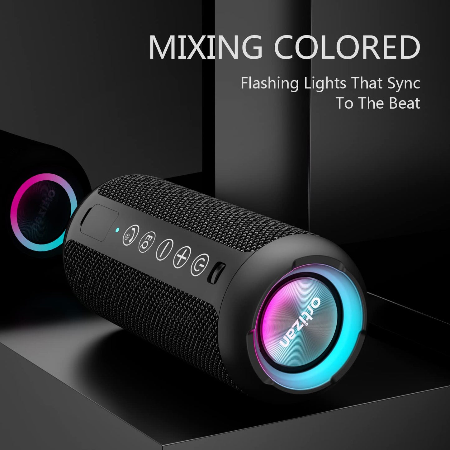 Ortizan Bocina Bluetooth Portátil, IPX7 Resistente al Agua con Sonido estéreo de 24 W, Altavoces Exteriores con Bluetooth 5.0, 30 Horas de reproducción, Rango Bluetooth de 20 m, emparejados duales