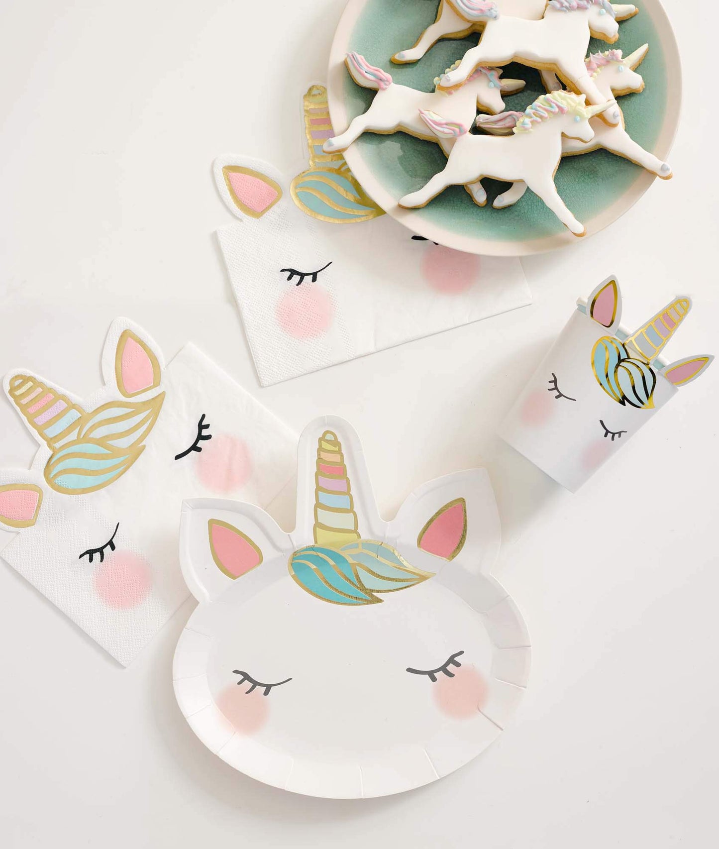 Talking Tables Face We Heart Plato de unicornios (8 unidades, 1 diseño), uno multicolor