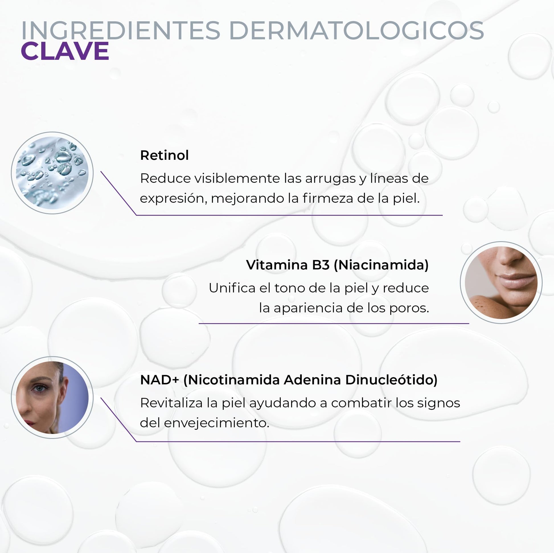 Serum RETINOL 1%, Vitamin B3 2%, NAD+ 4%. 50 ml. Suero Reductor de Líneas con Moléculas de Longevidad | Ingredientes Naturales | Skin Care | Piel Sana y Joven Uniforme | Textura Ligera | Para Todo Tipo de Piel by ETERNAL NUTRITION
