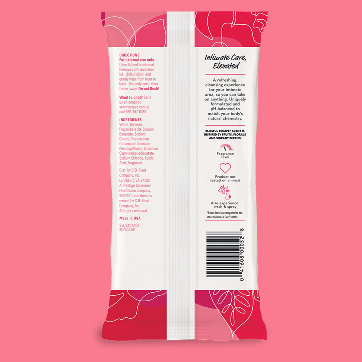 Summer's Eve Cleansing Cloths | Blissful Escape | pH-Balanced | 32 Count