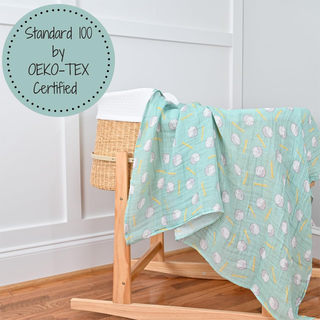 LollyBanks Manta Envolvente 100% Algodón, Mantas Envolventes de Muselina Suave, 47 x 47 pulgadas, Mantas Envolventes para Bebés para Niños y Niñas, Manta Ligera para Bebé, Artículos Esenciales para