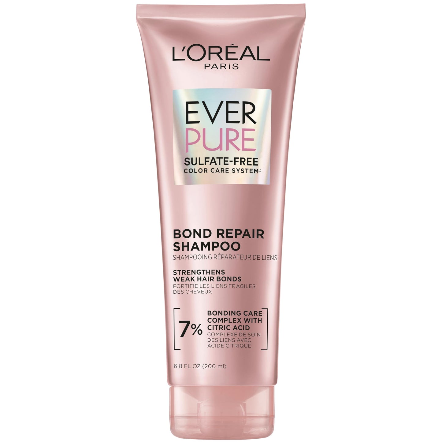 L’Oréal Paris Shampoo con tecnología Bonding Ever Pure Bond Fortalece tu pelo por dentro y por fuera para todo tipo de pelo teñido Sin Sulfatos, 200ml