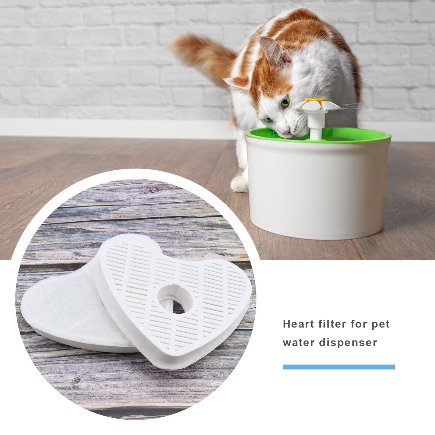 Filtros de Fuente de Agua para Mascotas Compatibles con Fuentes en Forma de Corazón de Flores