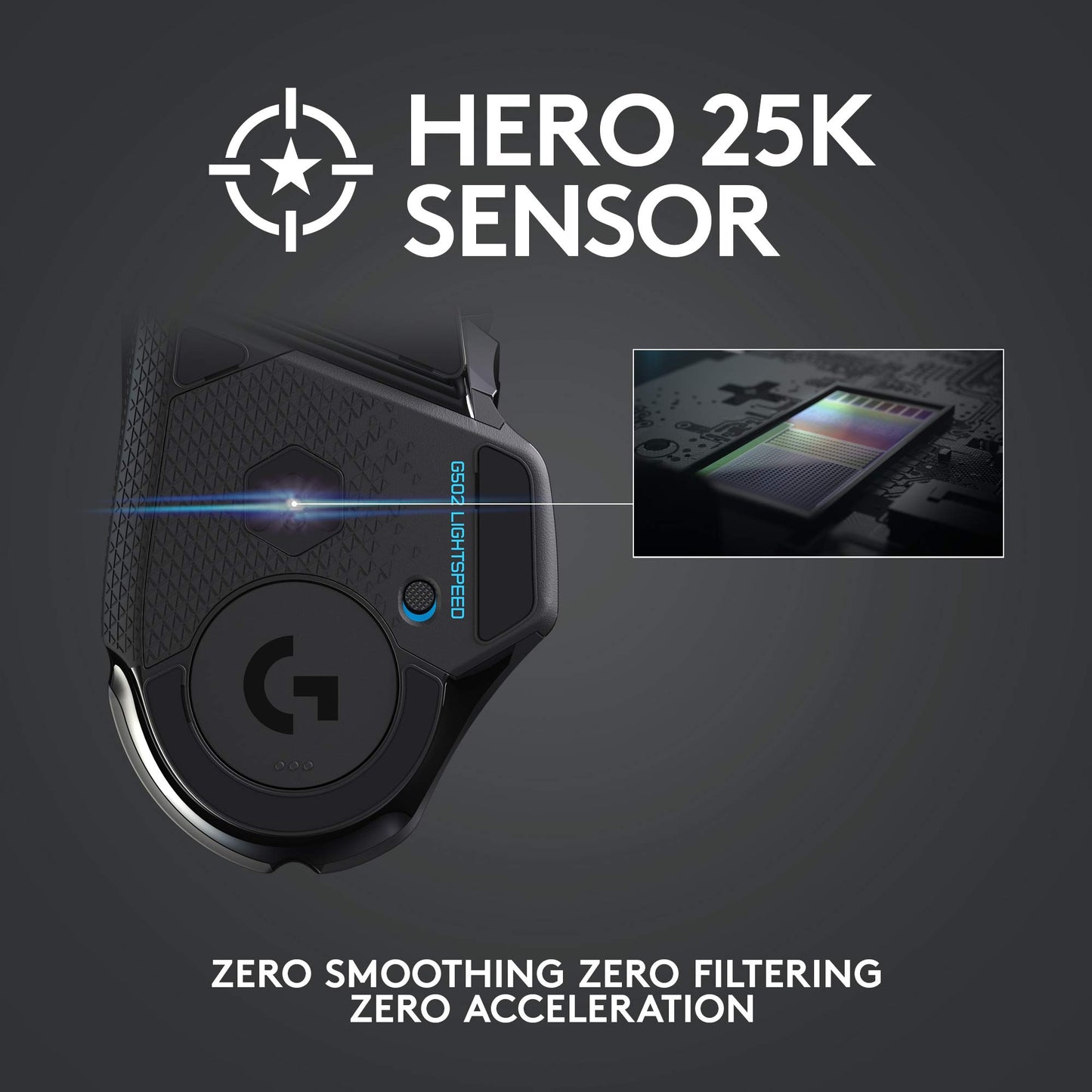 Logitech G Mouse inalámbrico para Juegos 502 Lightspeed con Sensor Hero 25K, Compatible con PowerPlay, Pesos sintonizables y Lightsync RGB, Negro