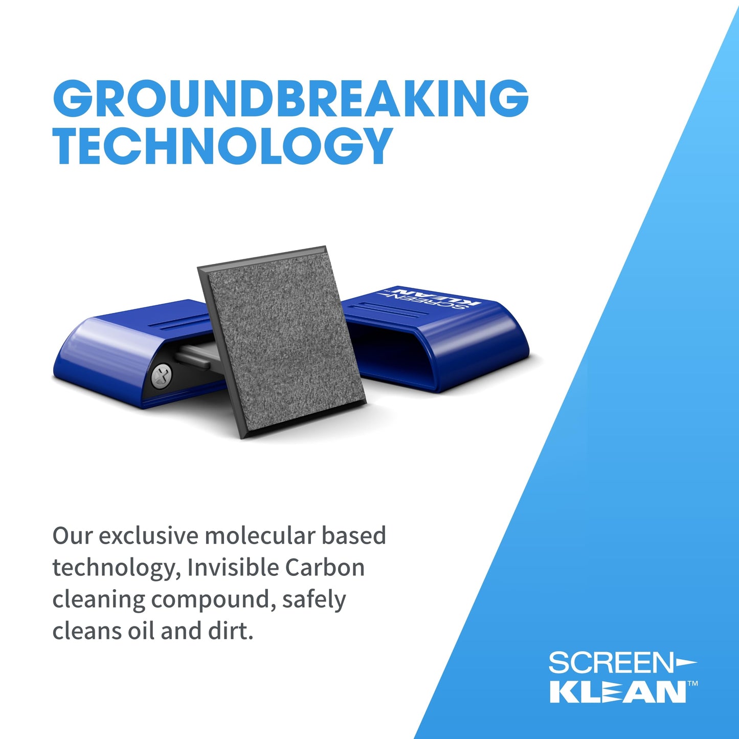 Carbon Klean ScreenKlean Tablet Screen Cleaner - Efficient and Durable Carbon Microfiber Technology Injected Blue