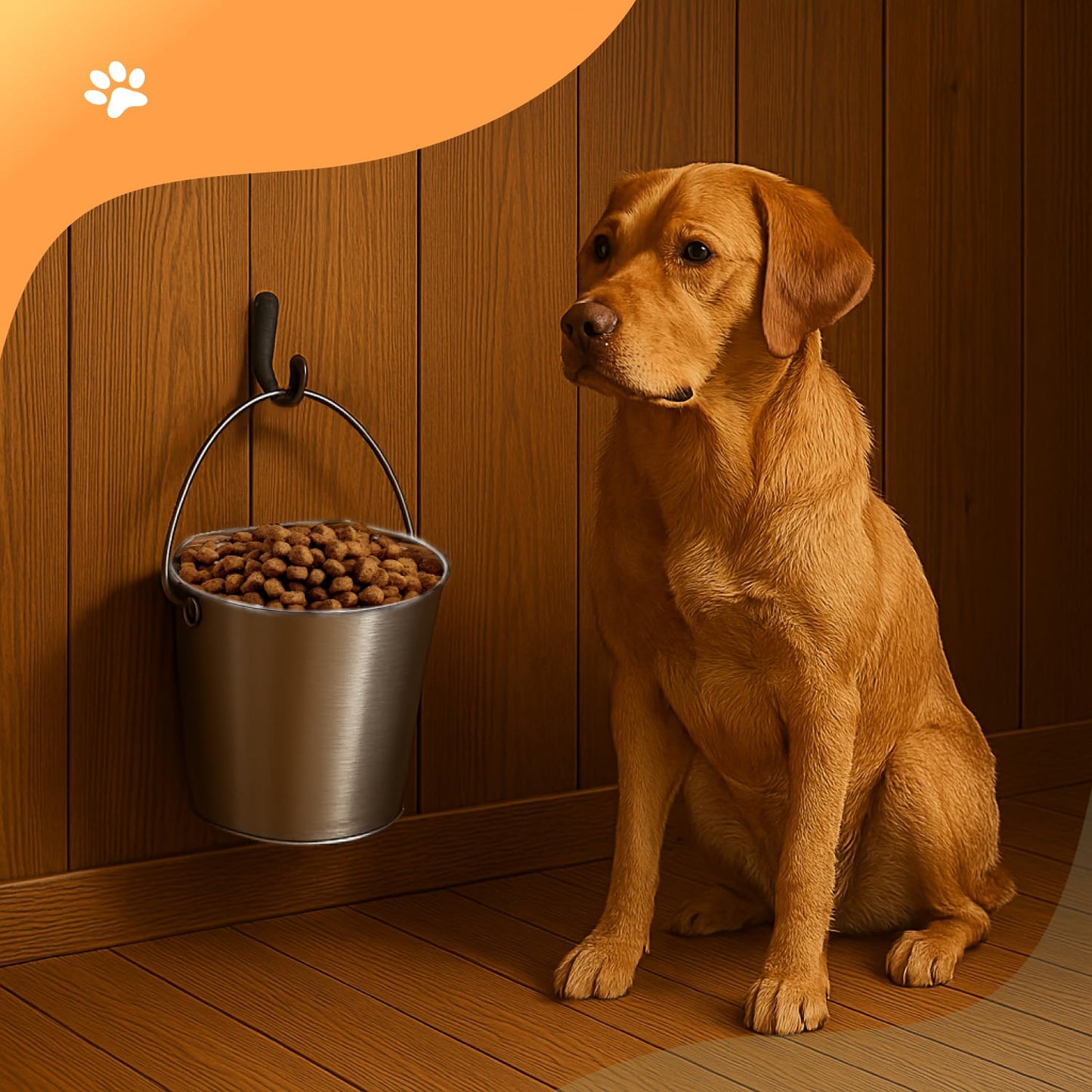 Advance Pet Products Cubo Plano de Acero Inoxidable Pesado, Plano de 2 Cuartos