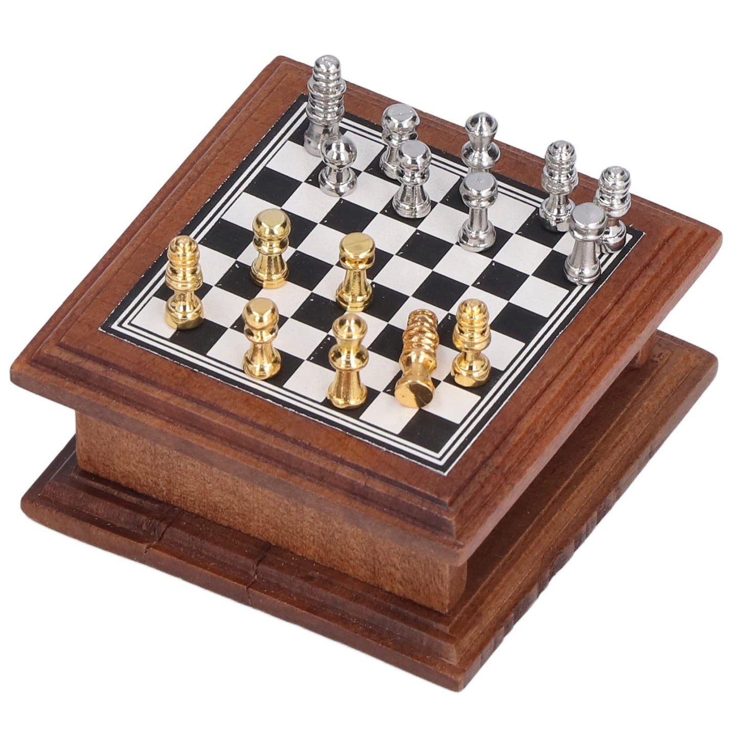 Juego de Mesa de ajedrez, Juego de ajedrez en Miniatura Mini colección de decoración Exquisita para el hogar