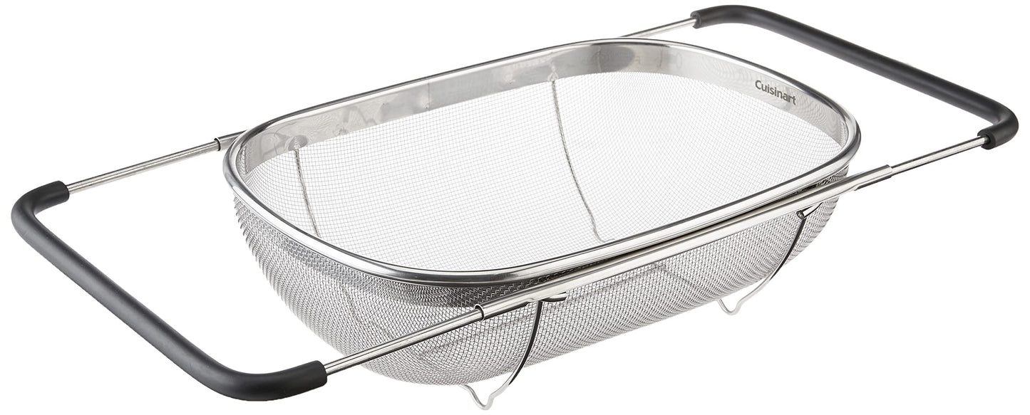 Cuisinart Colador sobre el fregadero, 5.5 cuartos de galón, acero inoxidable, 13 x 9 pulgadas