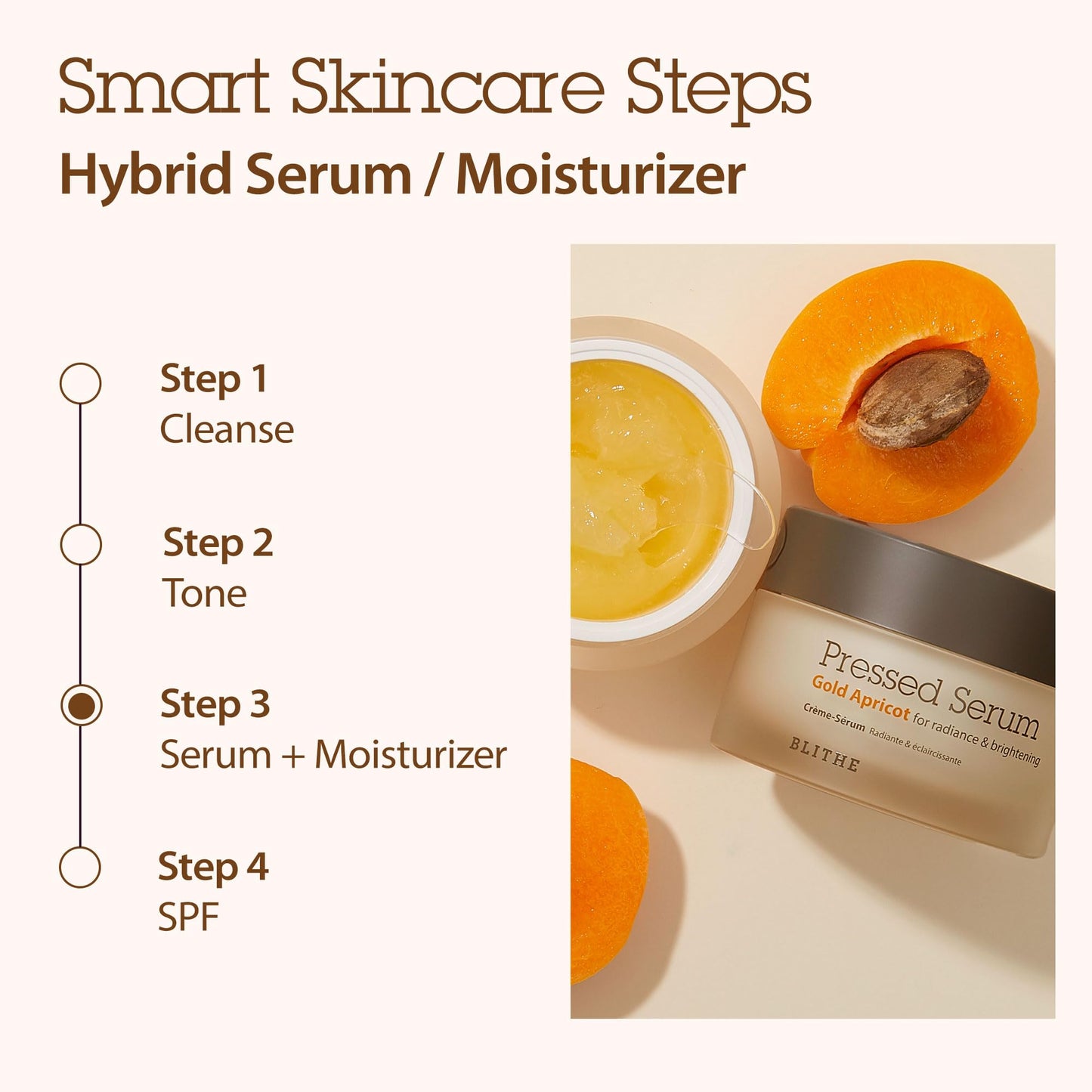 BLITHE Pressed Serum Gold Apricot for Radiance & Brightening 50ml