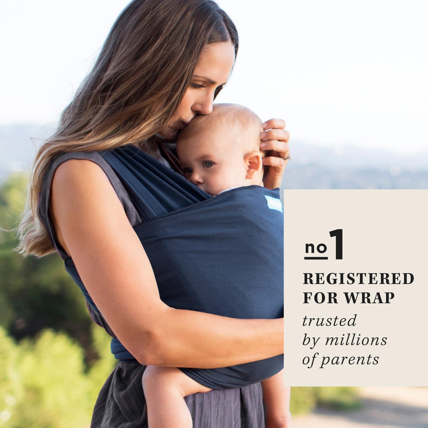 Moby Portabebés Cruzado - Clásico | Portabebé para Recién Nacidos y Bebés | Envoltura de Bebé #1 | Seguro y Ajustable para Todos los Cuerpos | Perfecto para Mamá y Papá | Medianoche