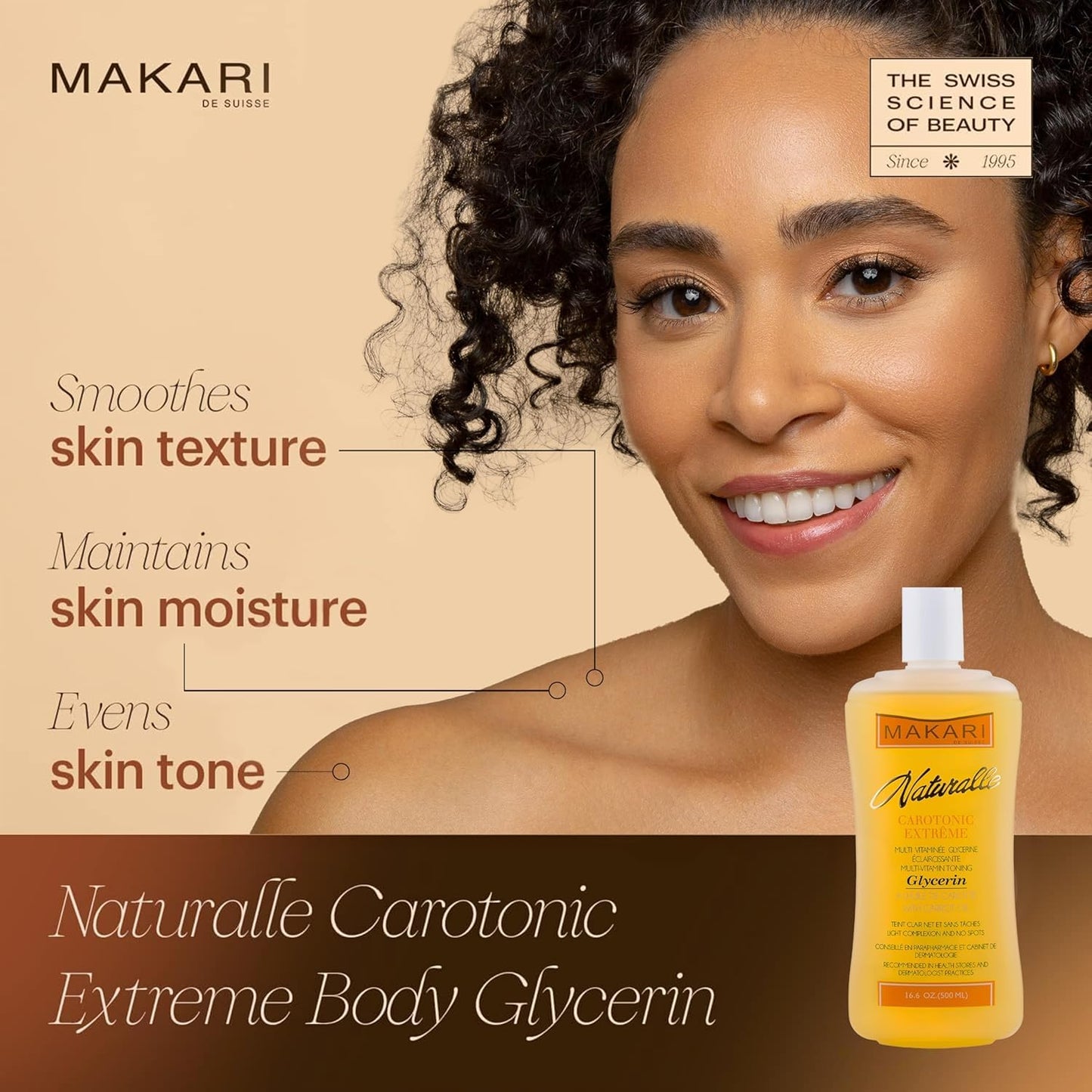 Makari Naturalle Carotonic Extreme Body GLYCERIN 16.6 oz – Reduce la hiperpigmentación, manchas oscuras, cicatrices y radicales libres – Hidrata, aclara y suaviza para una piel sana y brillante