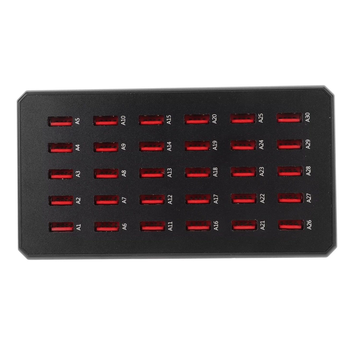GLOGLOW Cargador USB Multipuerto, Salida de 1A a 2.4A Estación de Carga USB de 30 Puertos Reconocimiento de Carga Inteligente Ventilador Silencioso para Reuniones Familiares (Enchufe de