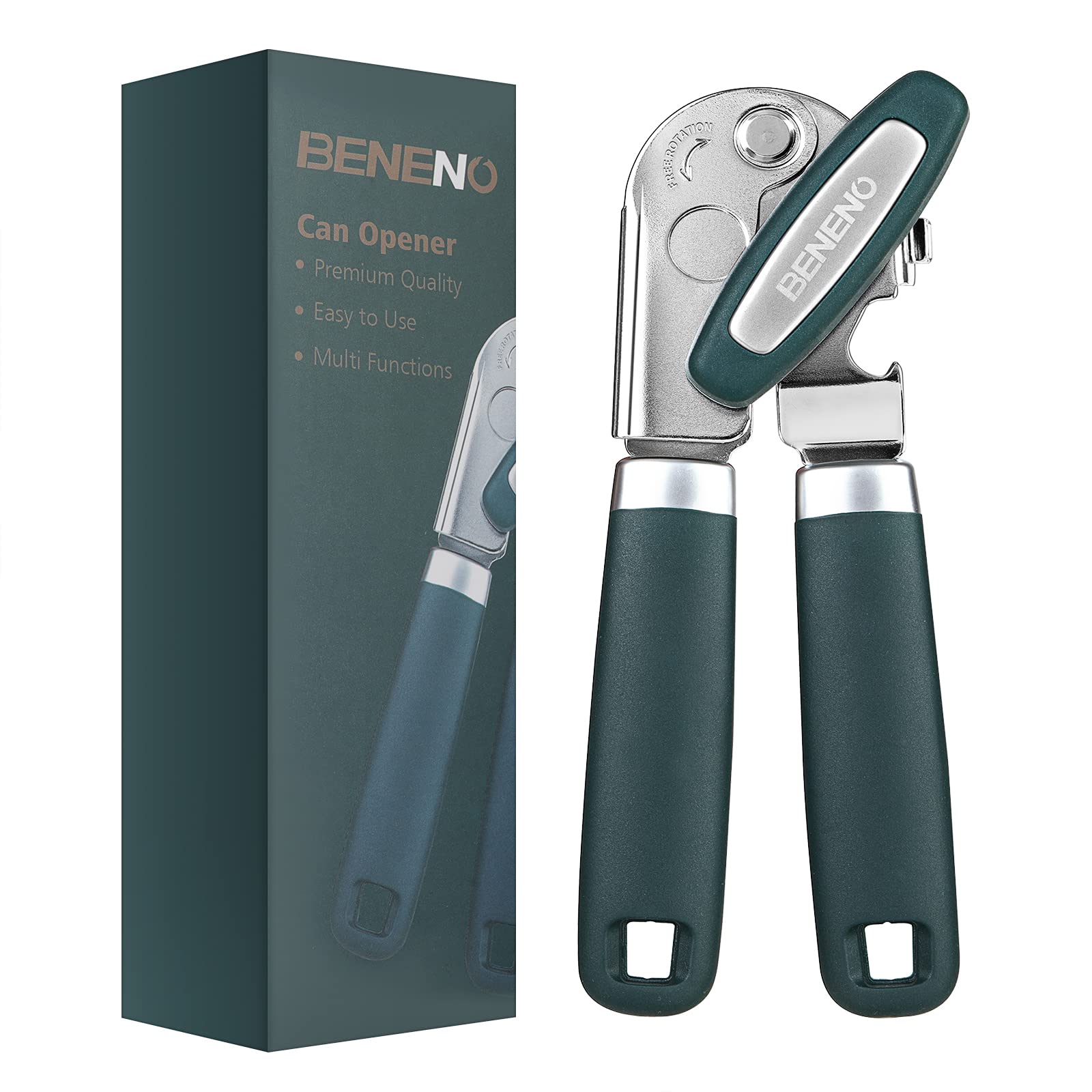 Abrelatas Manual Beneno Verde con Imán y Hoja Afilada para Hombre y Mujer