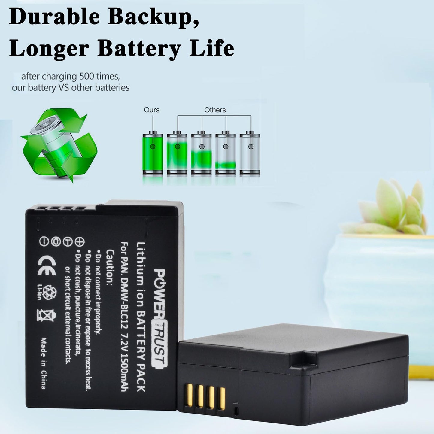 Batería con Cargador Dual USB PowerTrust para Cámara Digital Panasonic Lumix