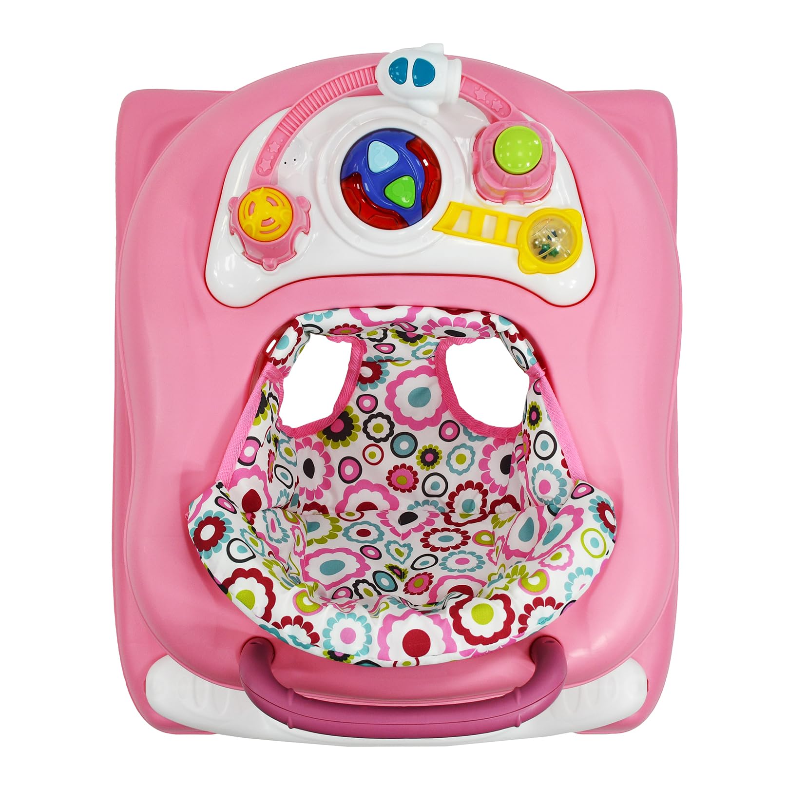 Andadera PRINSEL Rosa 3 en 1 con Asiento Acolchonado y Tablero Interactivo para Bebé