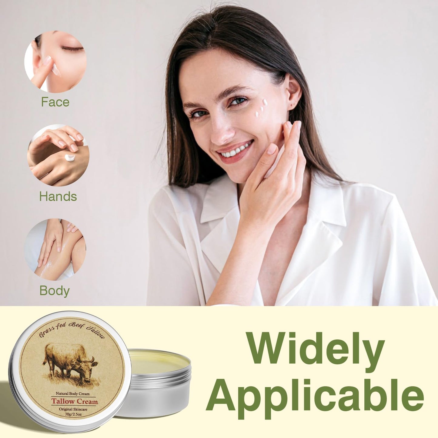 Sebo de ternera, sarga de ternera para la piel, crema de sargo y miel, bálsamo orgánico de ternera para humectante facial con miel silvestre cruda para bálsamo multiusos, loción de sarga