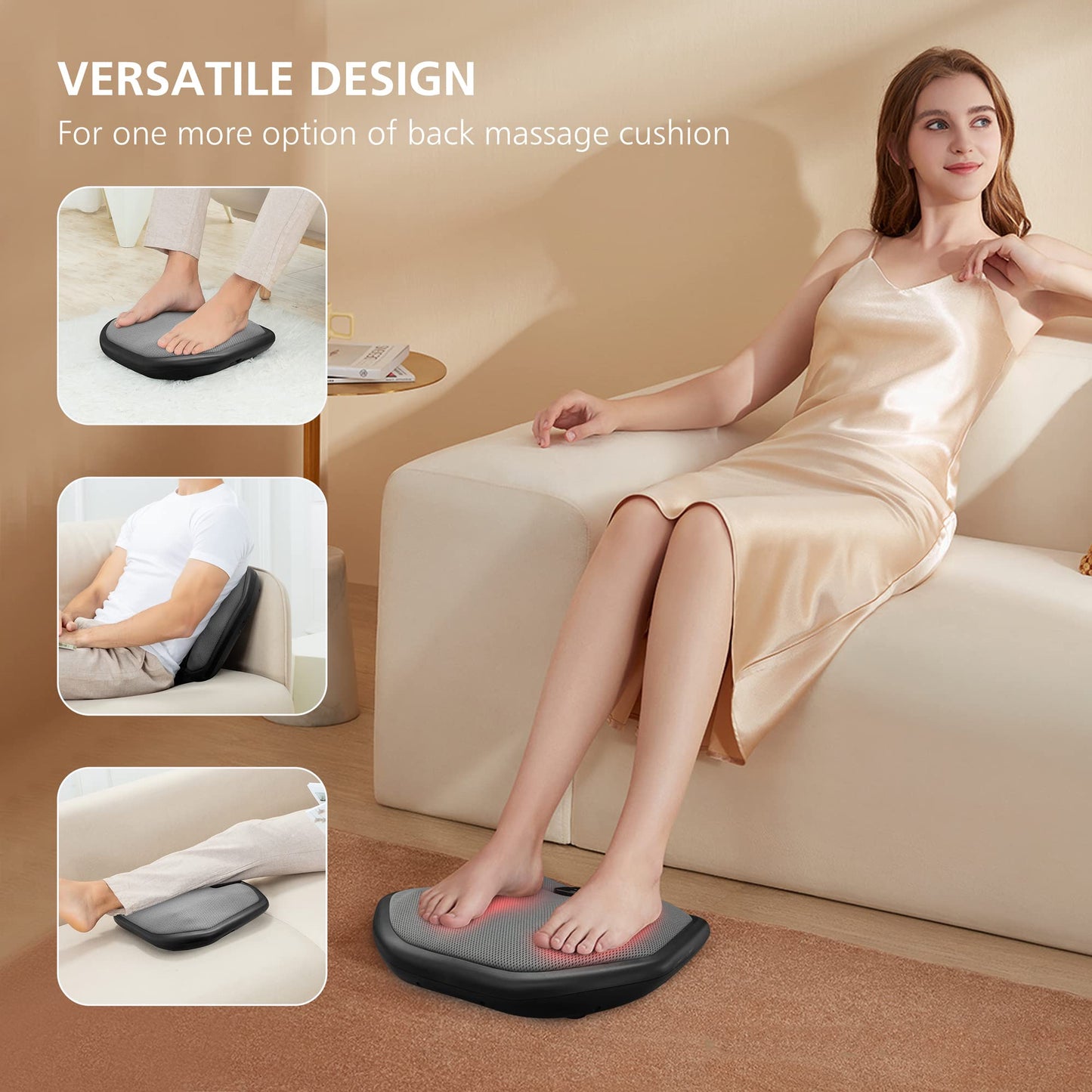 COMFIER Masajeador De Pies Shiatsu Con Calor, Máquina Eléctrica De Masaje De Pies Keading Con Calefacción, Función De Calor, Masaje De Pies Para Neuropatía Y Fascitis Plantar, Regalo Ideal Para Mujere