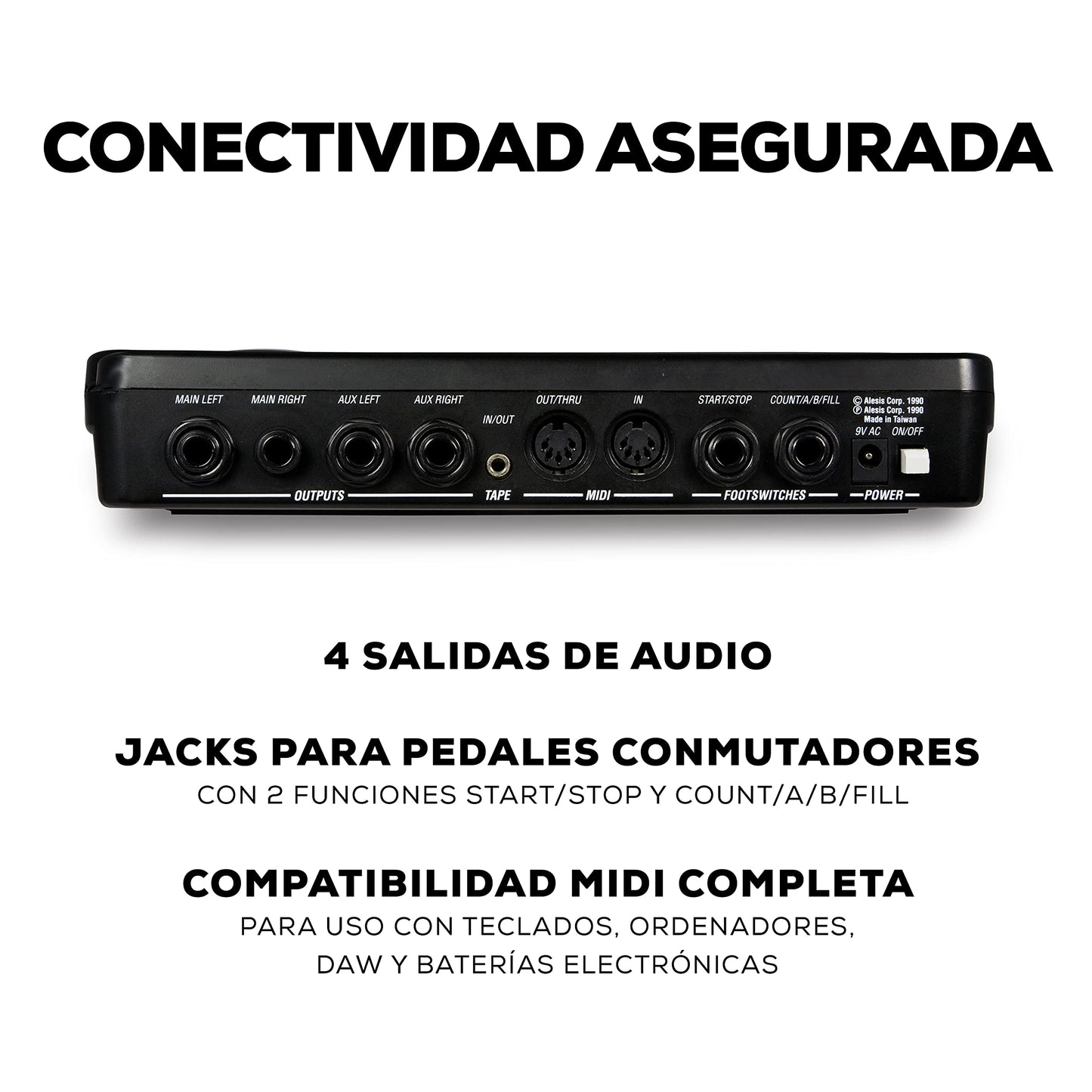 Alesis SR16 - Caja de ritmos de 24-bit estéreo con 12 pads, 233 sonidos asignables y efectos incorporados, varias entradas y salidas, 100 patterns