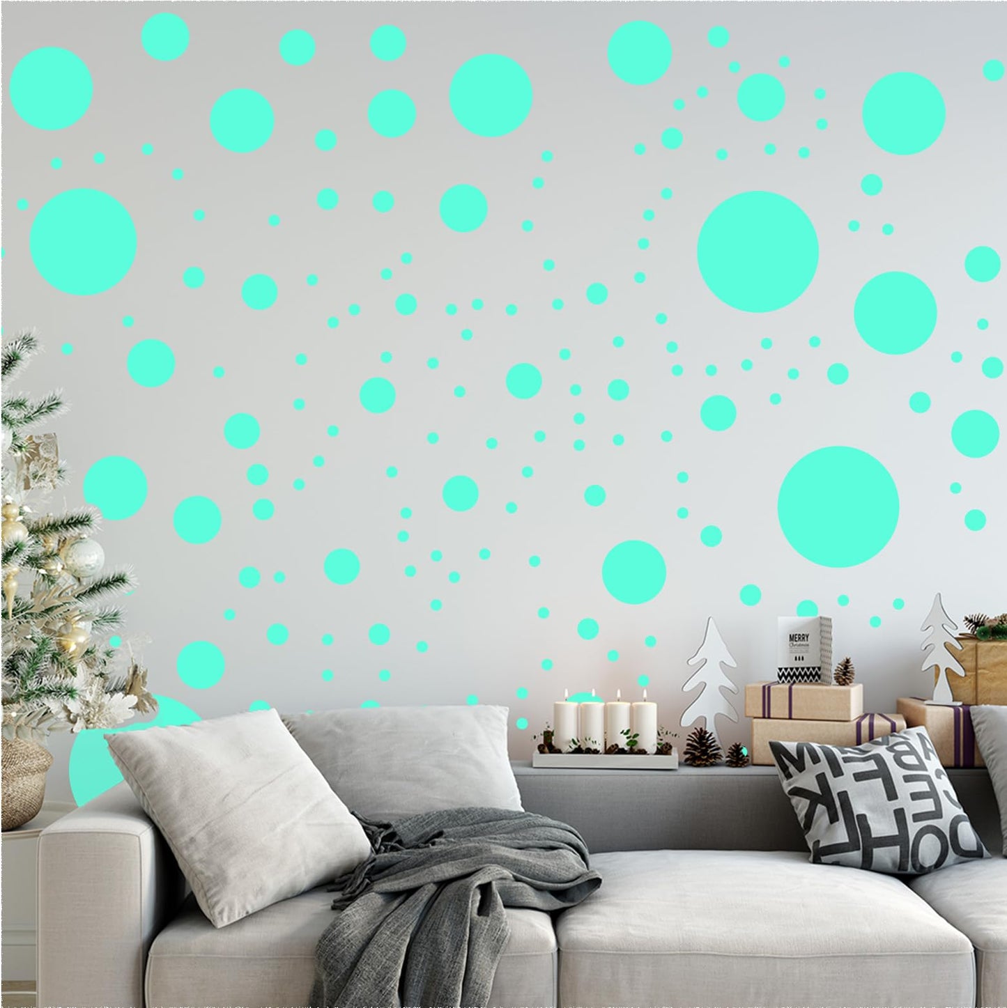 StickerDeen 500+ Calcomanías surtidas de lunares circulares para pared para recámara de niños, sala de estar, aula, cuarto de juegos, decoración. Adhesivos de vinilo extraíbles para pared con lunares