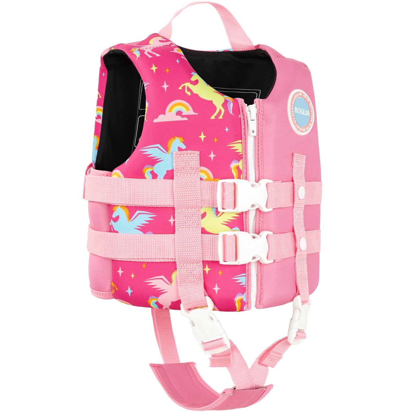 Boglia - Chaleco de natación para niños y niñas de 20-30-40-50-60-70-80-80 libras con correa de seguridad ajustable