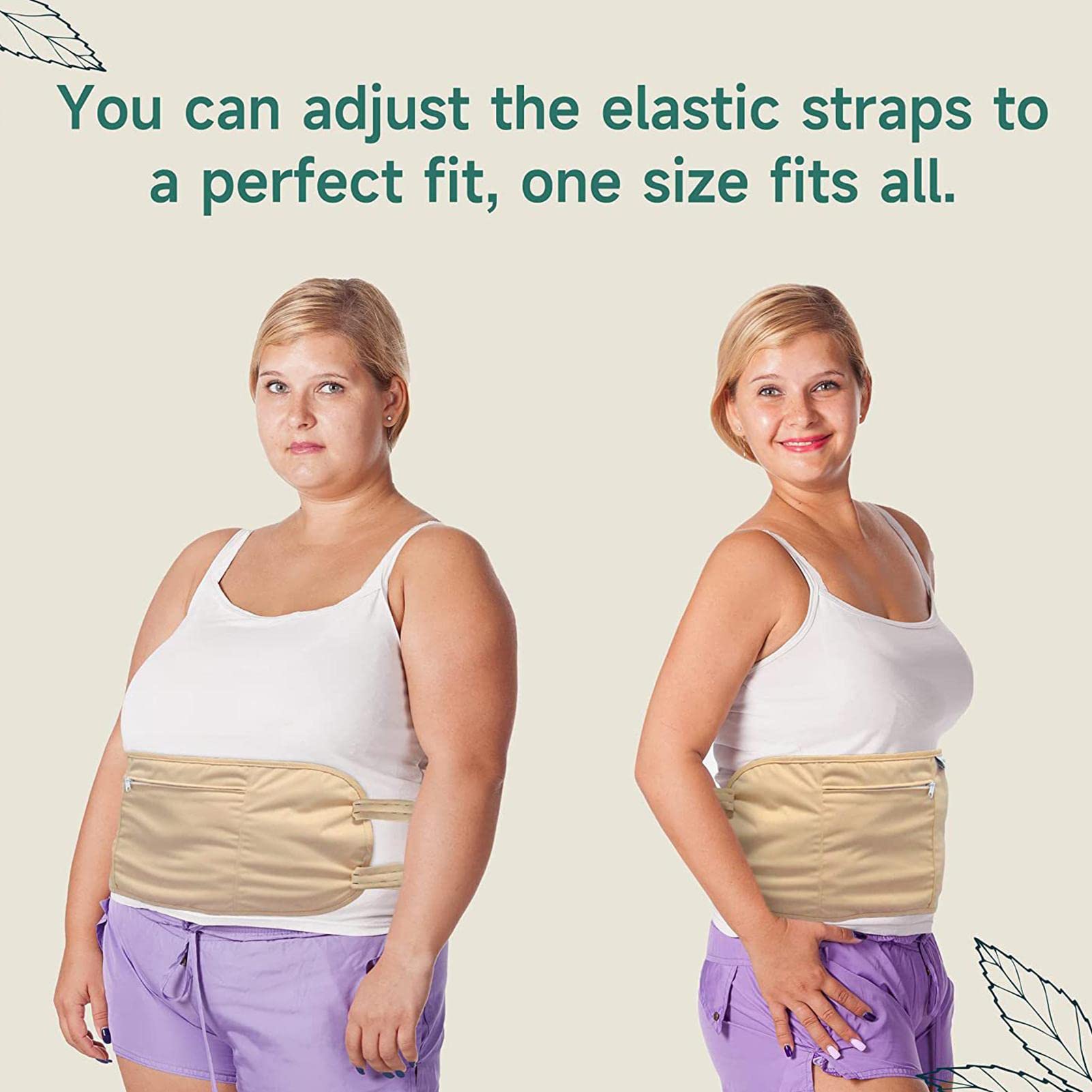 TROONZ Aceite ricino,Envoltura Corporal para el Cuidado la Cintura y el Cuello - Paquete compresas Aceite ricino Altamente Absorbente, Reutilizable con Correa elástica