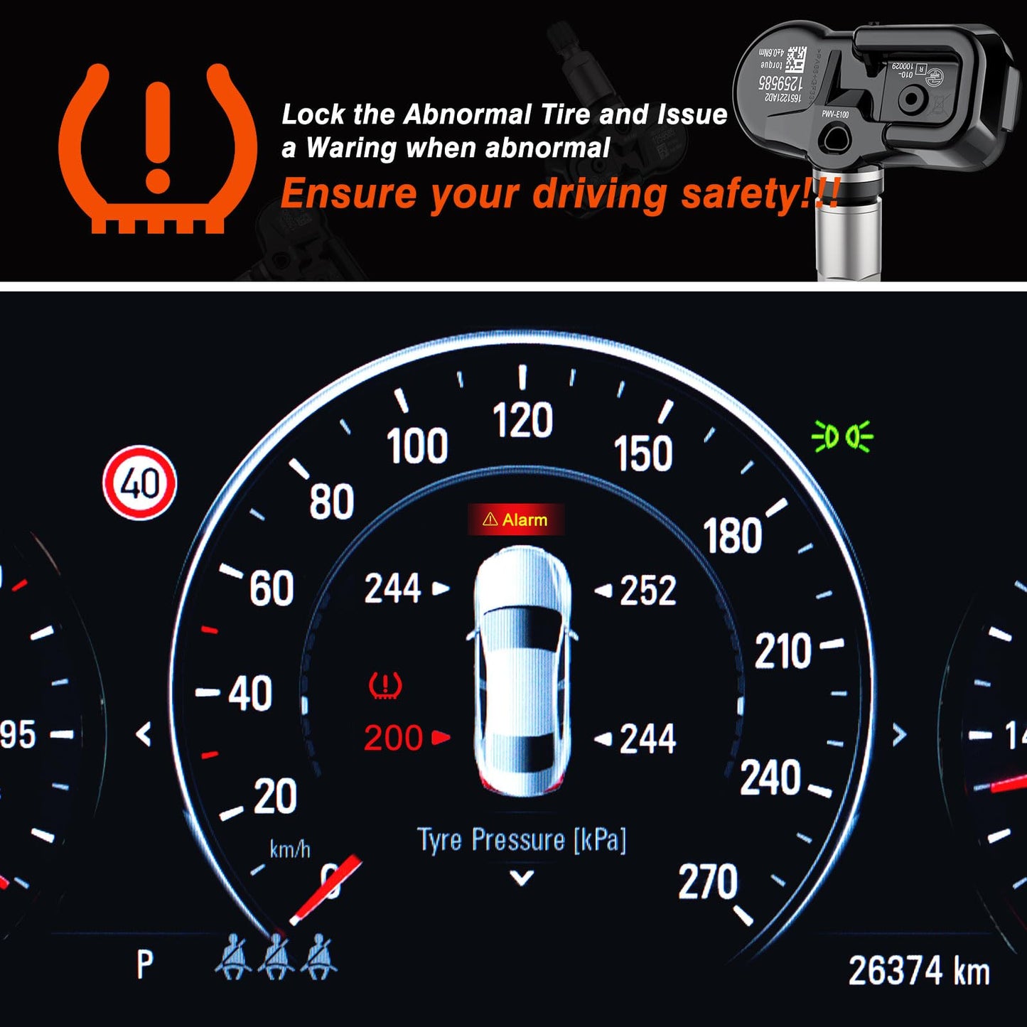 Sensor TPMS para Monitoreo de Presión de Neumáticos para Toyota y Lexus 315MHz 4 Piezas