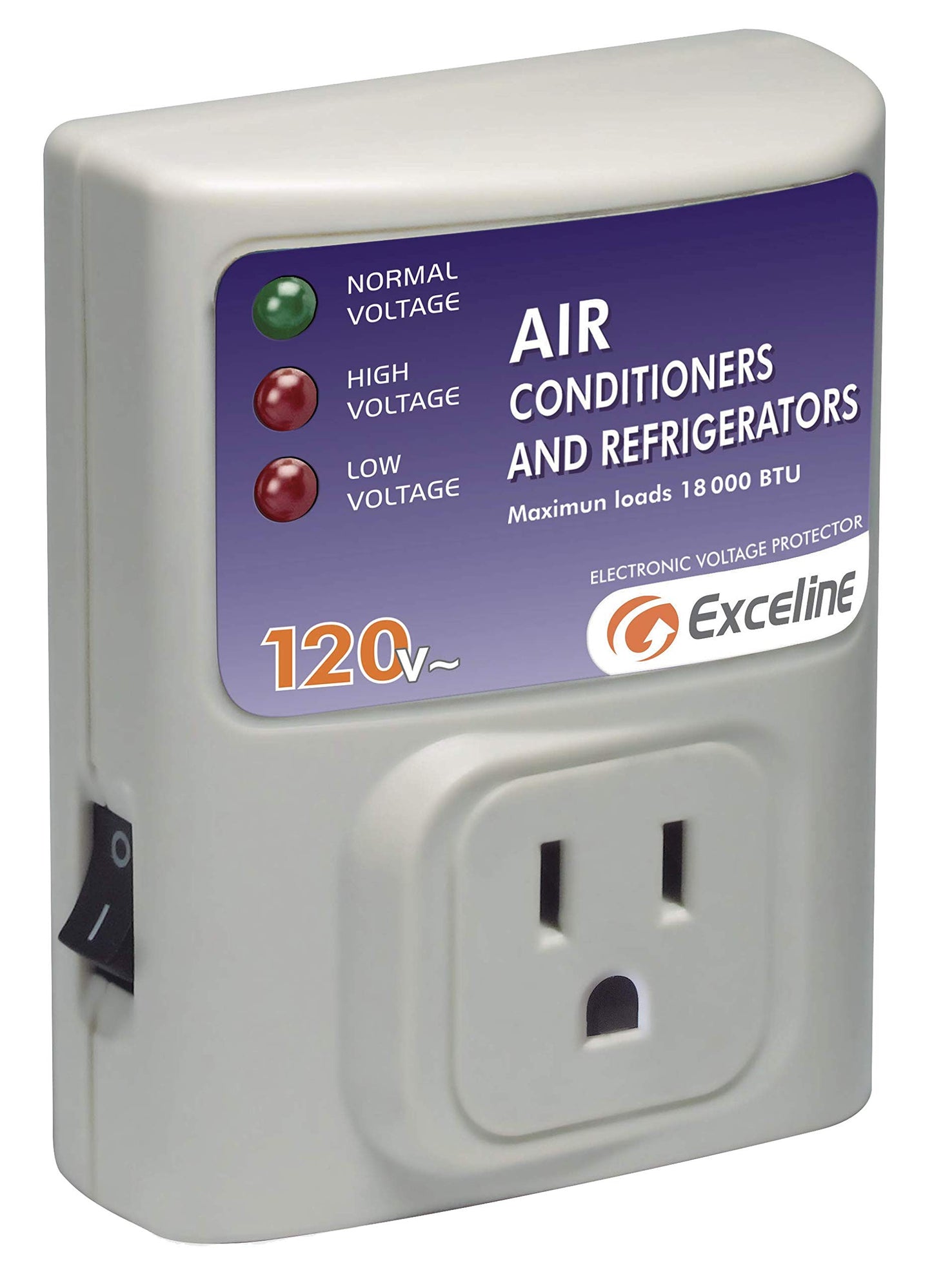 Protector de Voltaje Electrónico Exceline Blanca Alta Capacidad para Refrigeradores y Congeladores de 27 Pies Cúbicos en Adelante