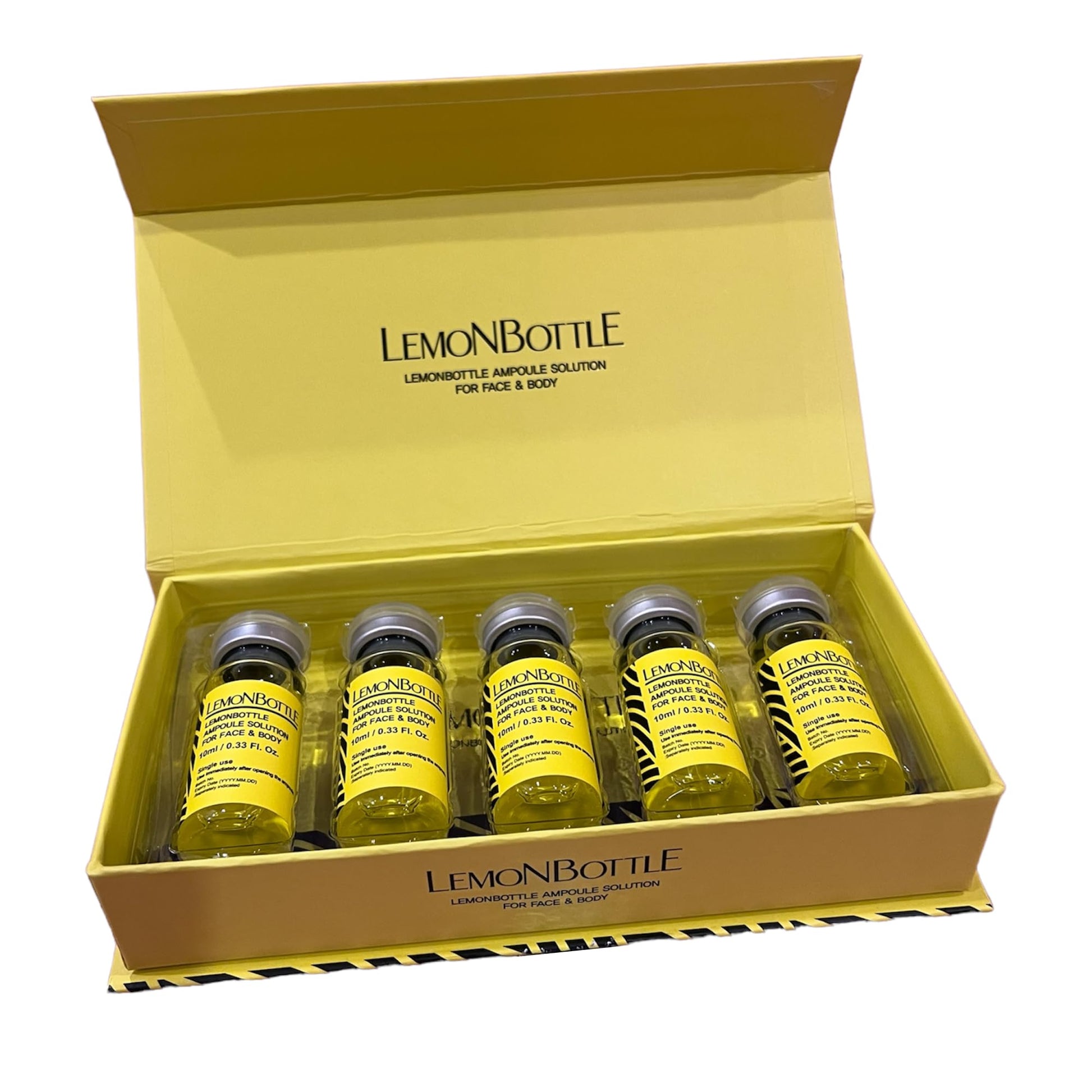 Lemon bottle solución de ampolla | 5 viales de 0.3 fl oz | Dispendiente de grasa | Suero cosmético