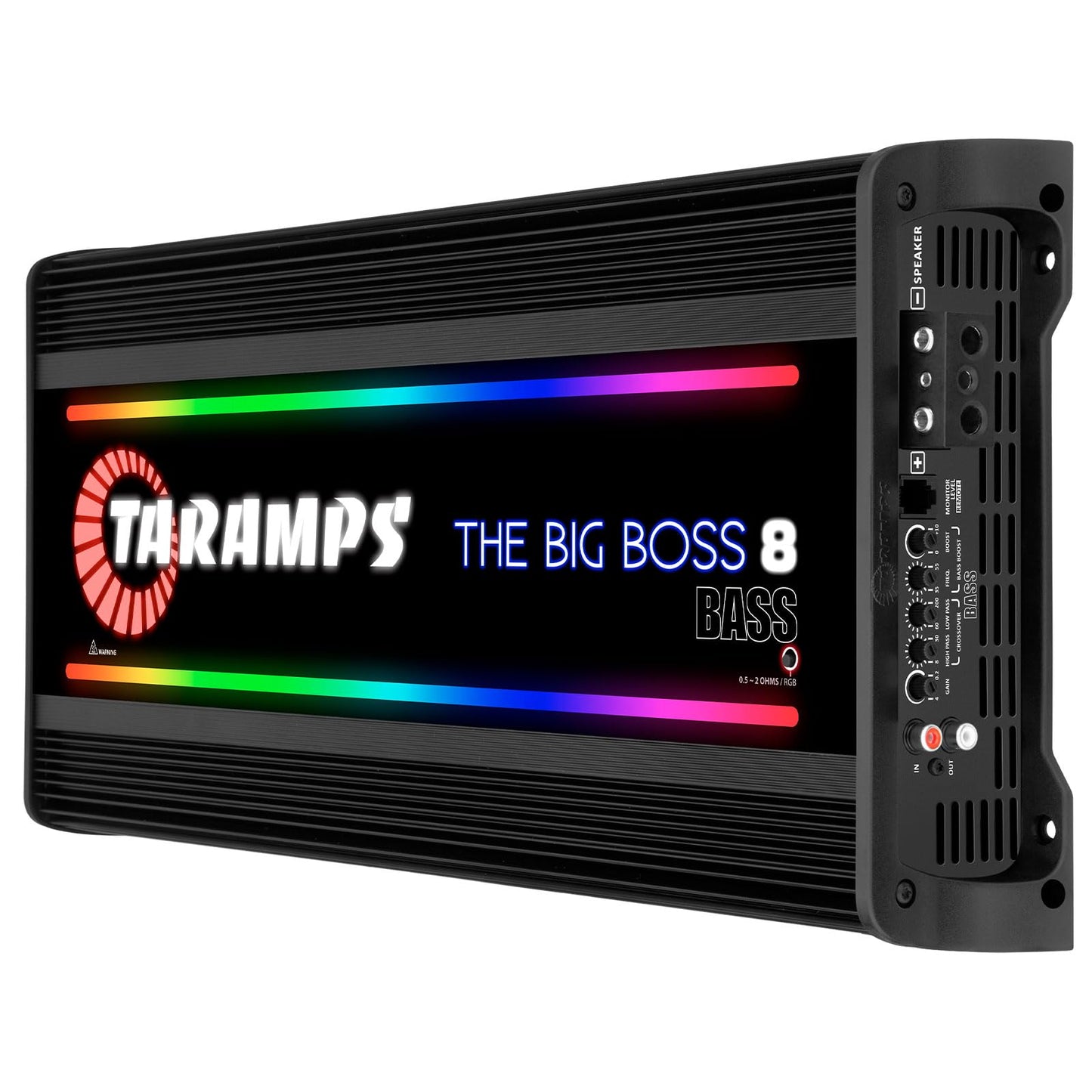 Amplificador Taramps Negro Multiimpedancia Monobloque Clase D 8000 Vatios RMS Audio Inteligente para Coche