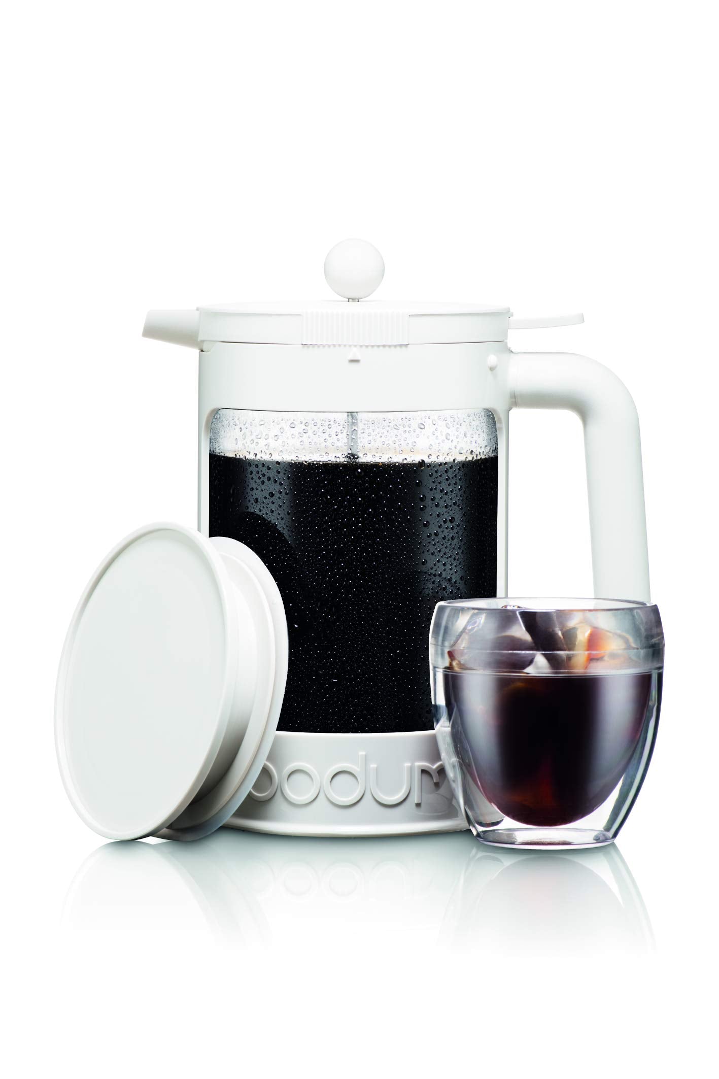 bodum Bean Cold Brew Cafetera, 50 onzas, blanco brillante