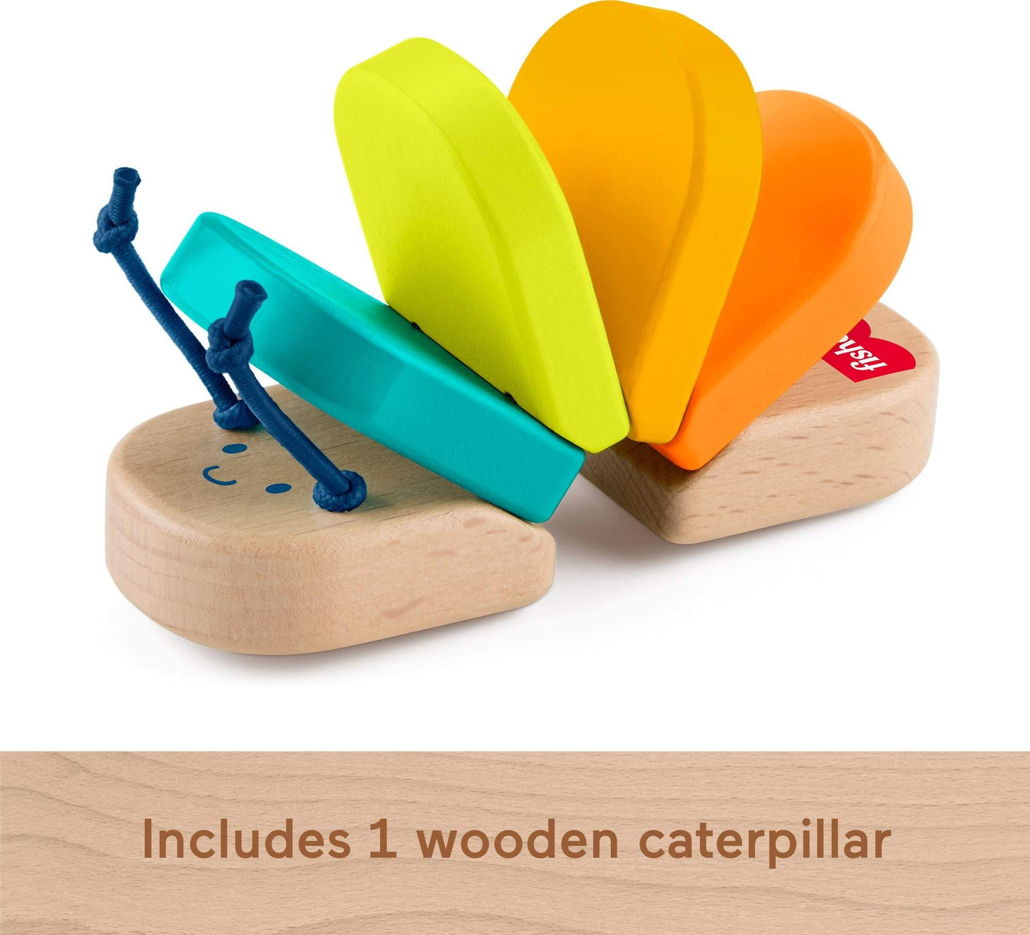 Fisher-Price Juguete para Bebés Oruguita de Madera para bebés de 6 Meses en adelante