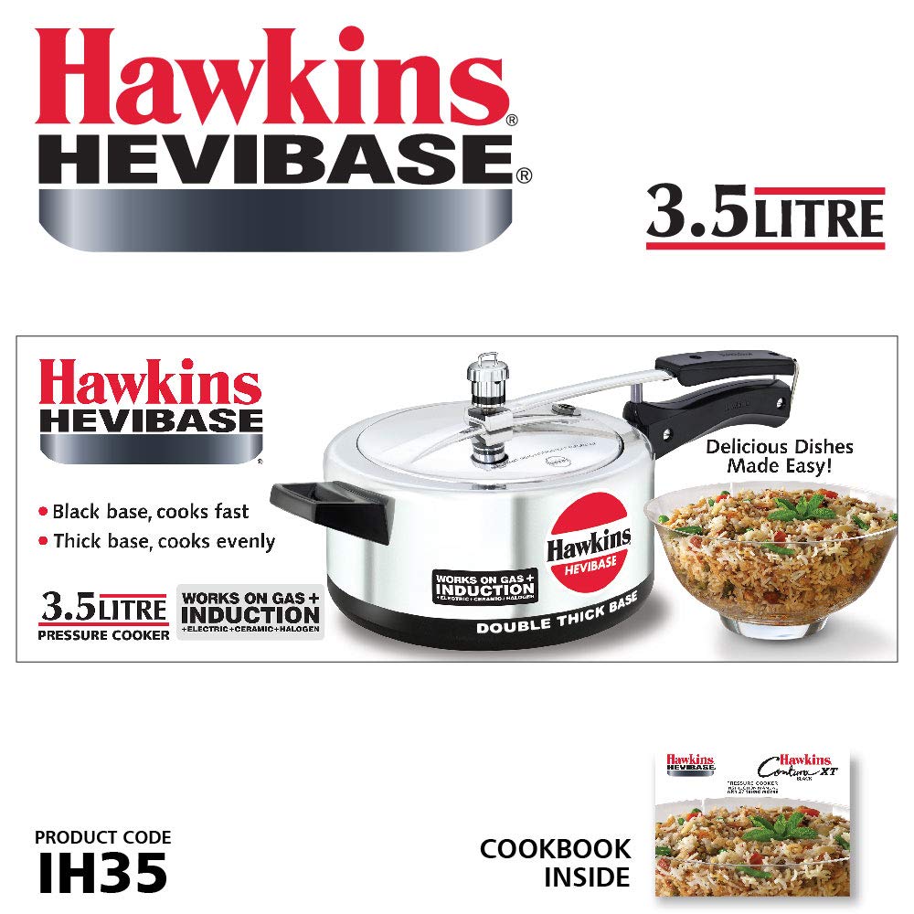 Hawkins Hevibase IH20 olla de presión de inducción, pequeña, plateada, Plateado, 3.5-Litre, 1