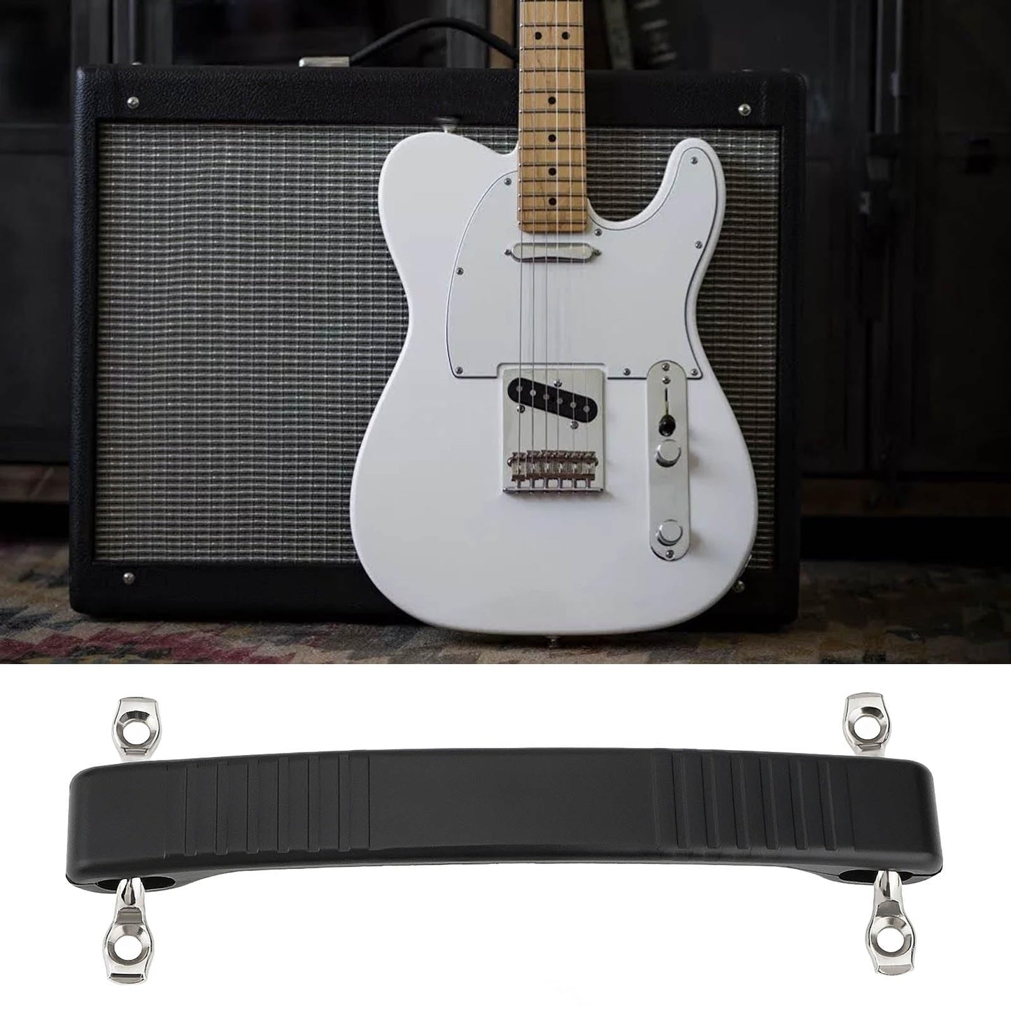 LT Easiyl - Mango de amplificador clásico Dogbone con tornillos, mango de goma suave compatible con amplificador de guardabarros, amplificador de bajo, amplificador de guitarra
