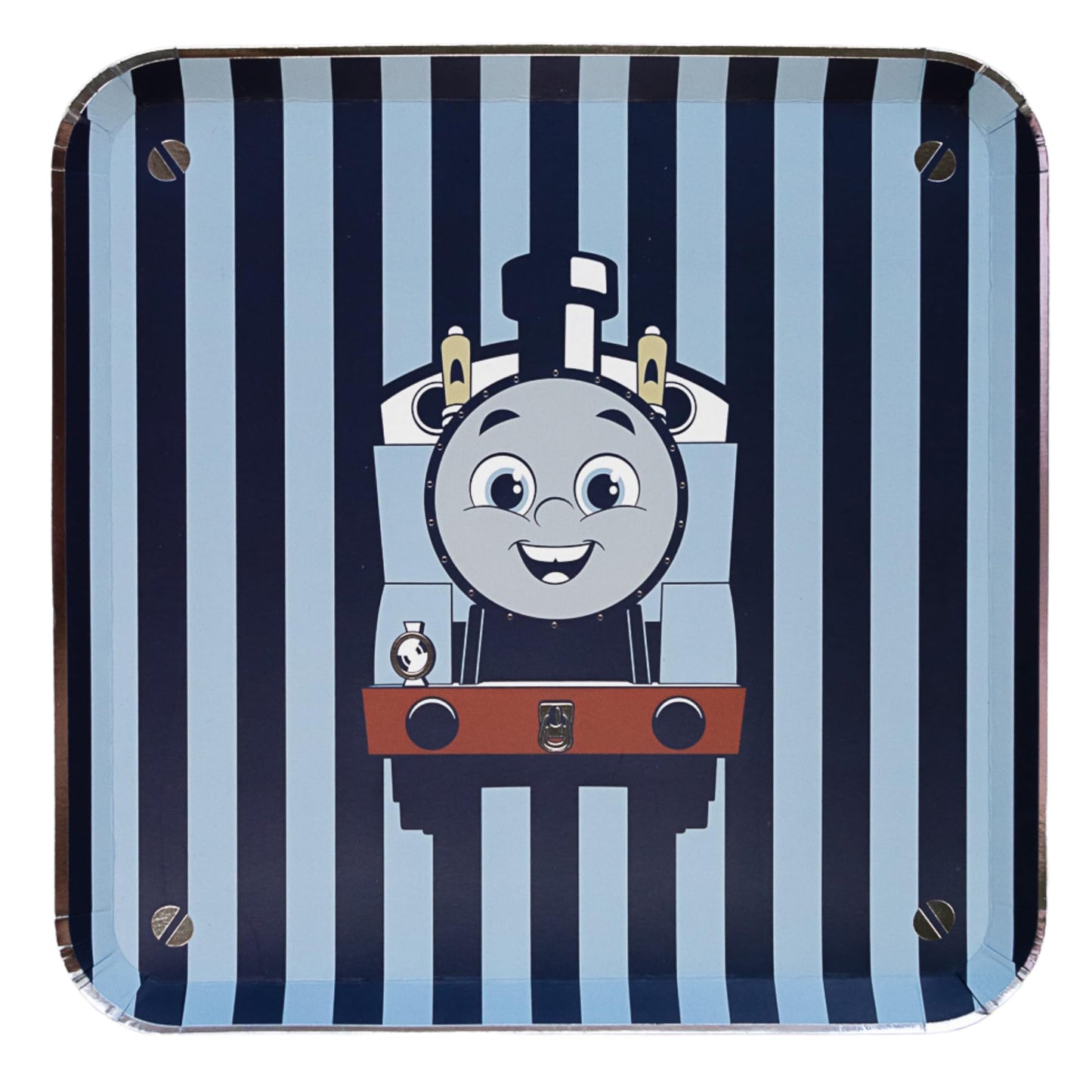 Bonjour Fete THOMAS & FRIENDS™ - Platos de rayas grandes - Platos temáticos de tren THOMAS & FRIENDS™ - Suministros para fiestas de cumpleaños - Platos de papel desechables grandes - Licencia oficial