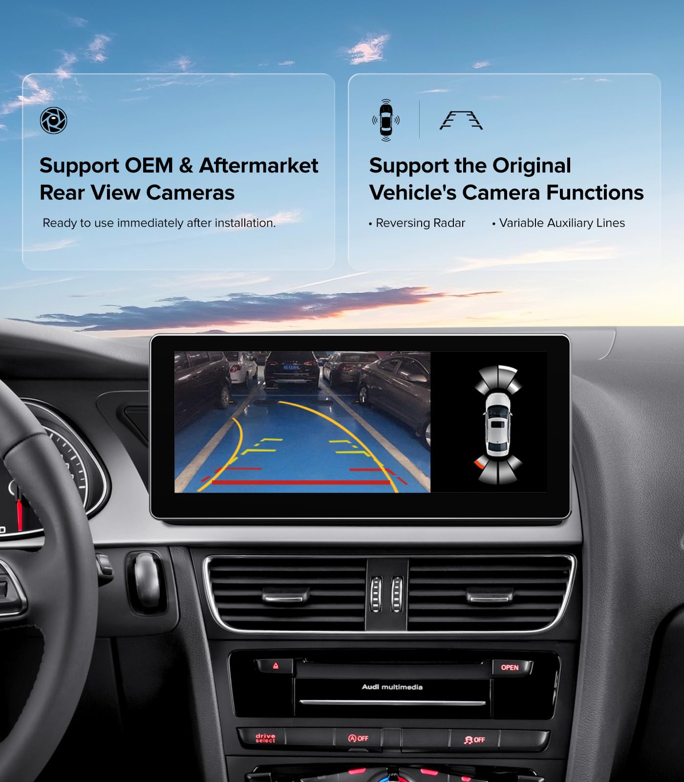 Estéreo de Coche Linux de 10.25" para Audi A4 B8 S4 A5 S5 RS5 (2009-2016) Sistema Multimedia MMI de Audi - Unidad Principal Android Auto CarPlay Inalámbrico, Pantalla Táctil IPS de 1920x720, Conserva