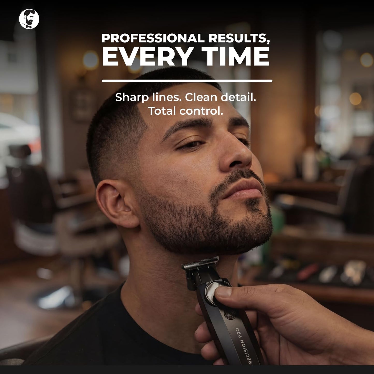 Gentlemen Republic Precision Pro - Recortadora de barba profesional para hombres con hoja de cero huecos, motor de alto par, carga rápida USB-C, 2 horas de cabello inalámbrico y recortadora de línea