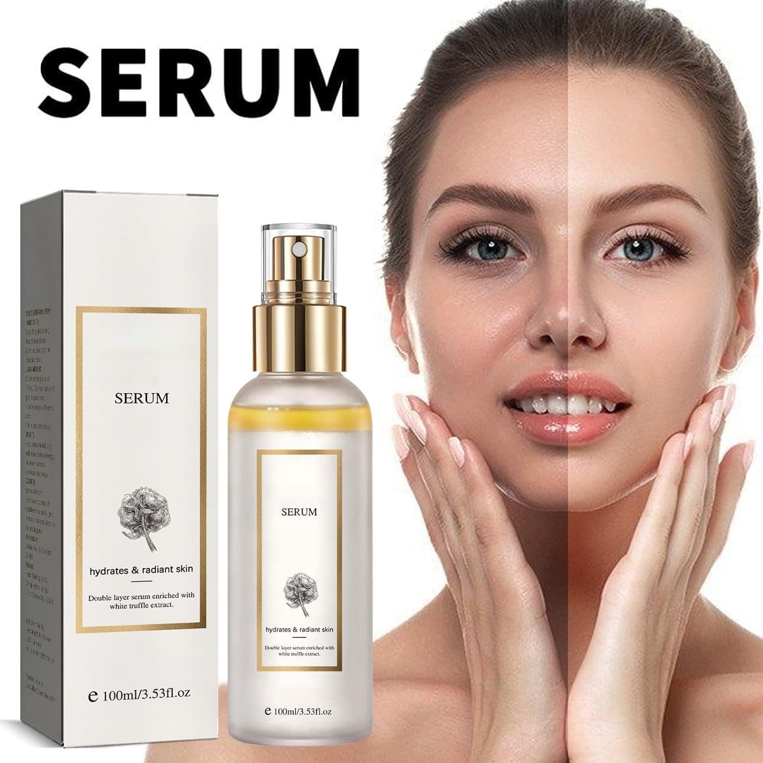 White Truffle First Spray Serum, Hydrating Facial Mist With White Truffles, Glowy Hydrating Antioxidant Serum Face Mist, Glow Serum For Radiant Skin (1PCS)