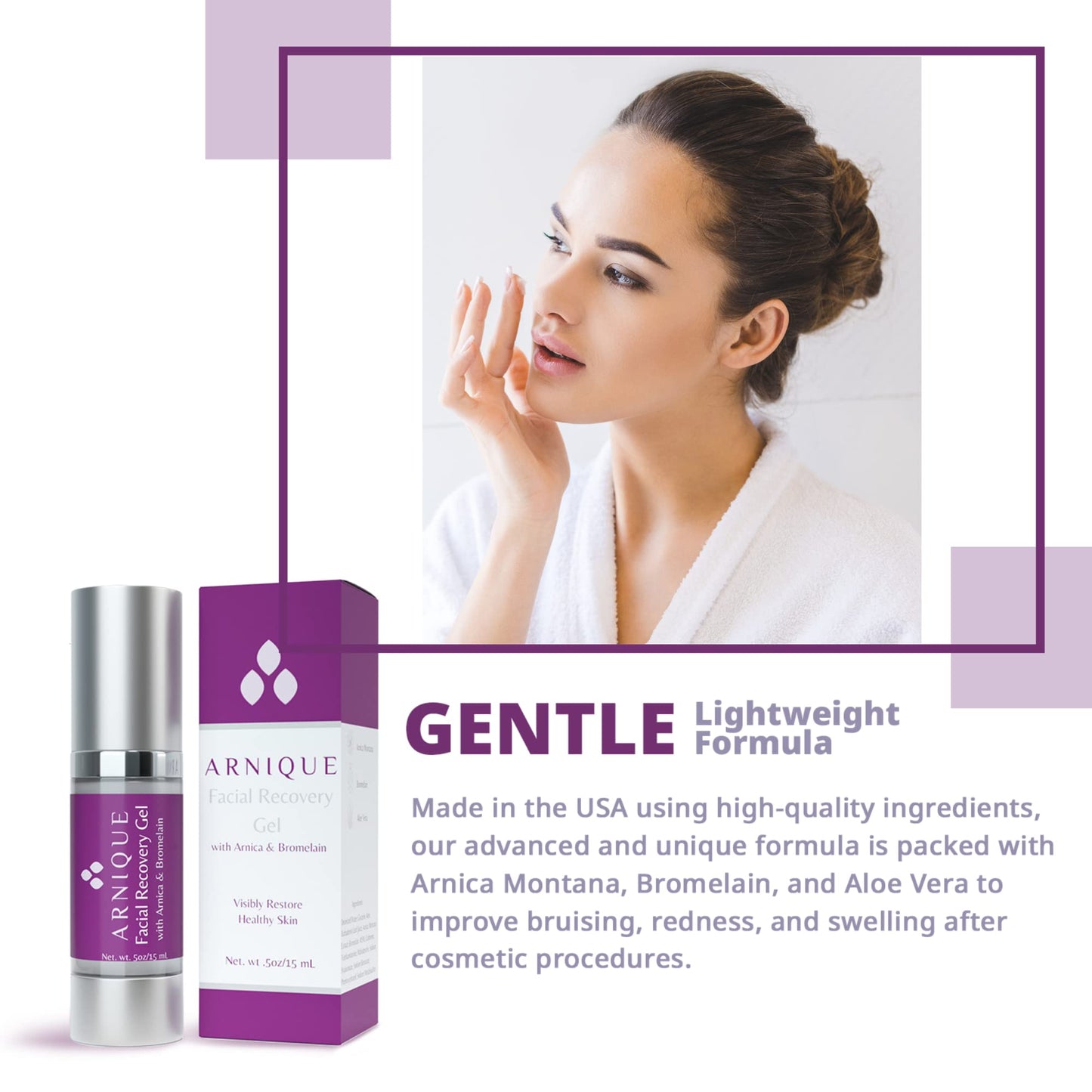 Arnique Arnica Montana y Bromelain Gel de recuperación facial para uso con rellenos y procedimientos cosméticos