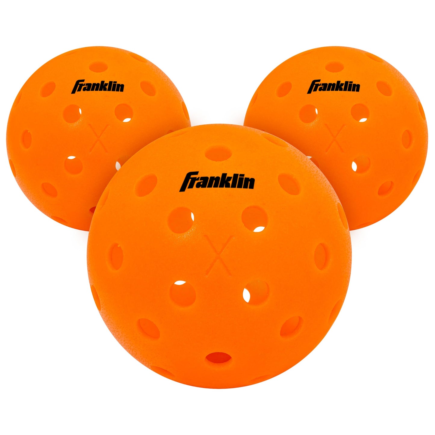 Franklin Sports - Bolas de Pickleball X-40 para Exteriores, aprobadas por Estados Unidos (USAPA) - Paquete de 3 Pickleballs Exteriores - Lava - Bola Abierta de Estados Unidos