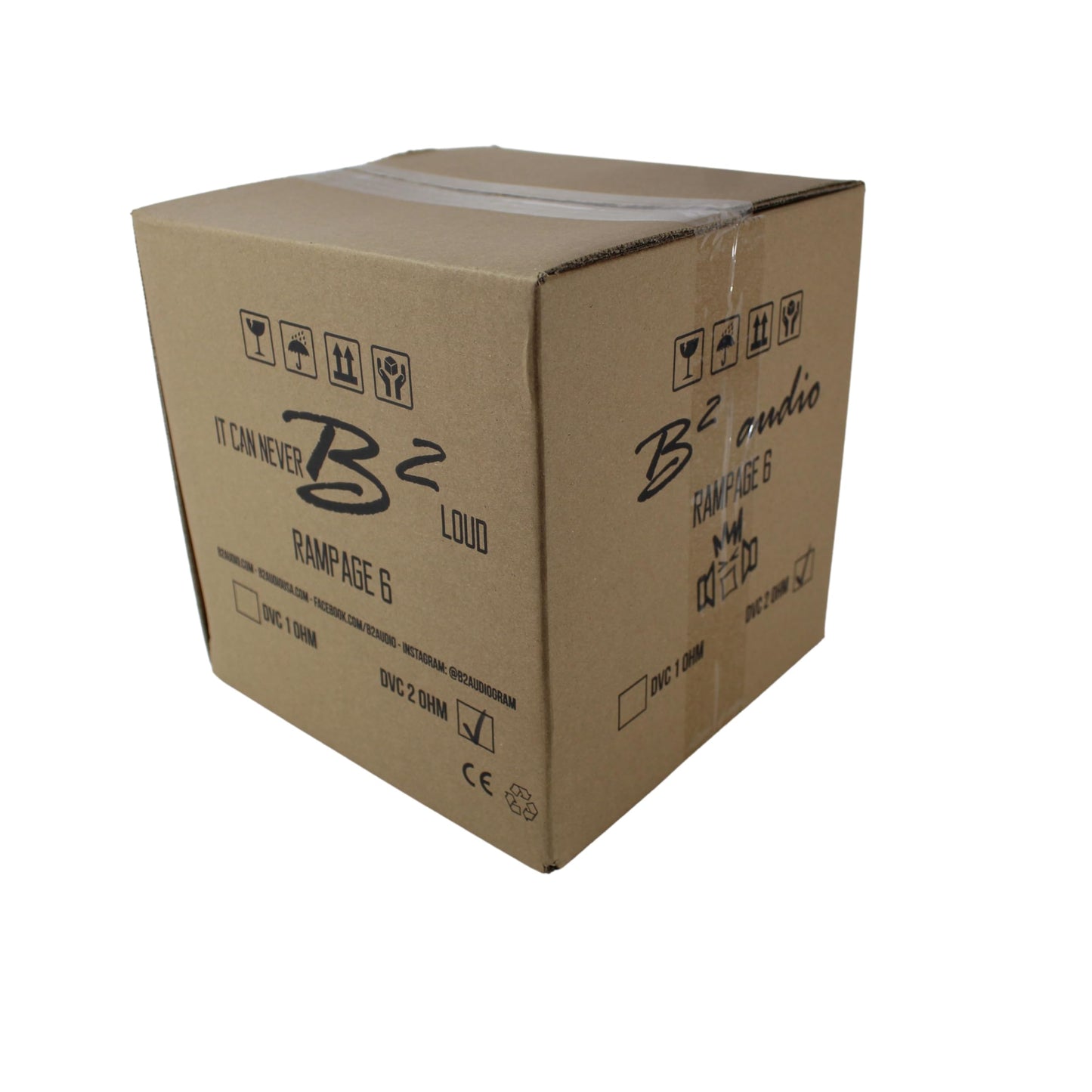 B2 Audio Rampage - Subwoofer de bobina de voz dual de 1 ohmio RMS de fibra de carbono de 16,5 cm