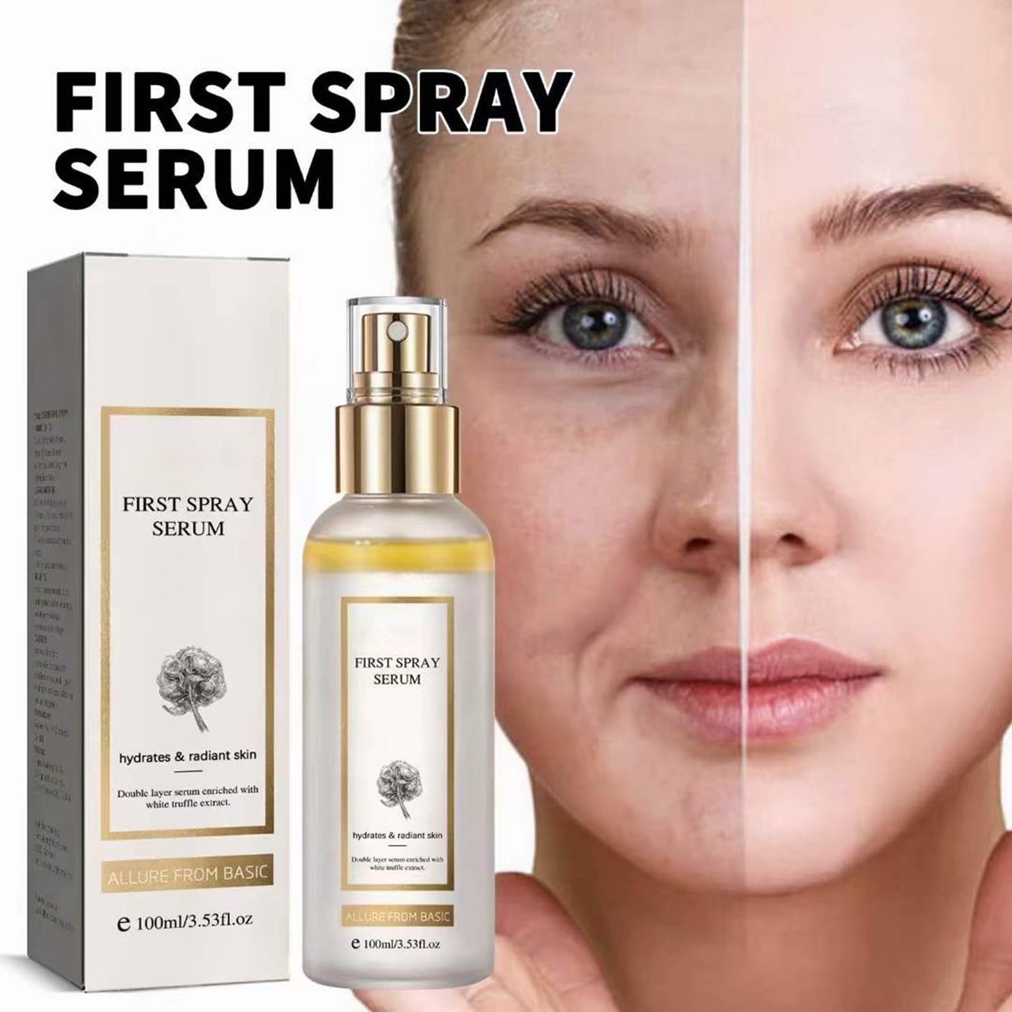 White Truffle's First Mist Serum, Vegan Skin Care, White Truffle Hydrating Facial Mist, Glowing Skin Serum, All-in-One Treatment, (Size : 2 Count (Pack of 2))