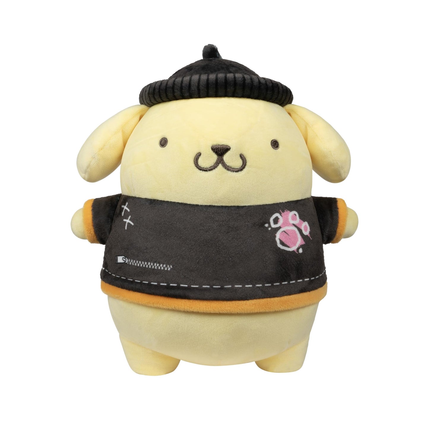 Hello Kitty and Friends Series 2, Pompompurin - Peluche Punks de 8 Pulgadas, Exclusivo de Amazon, Producto Oficial de Sanrio de Jazwares, a Partir de 6 años