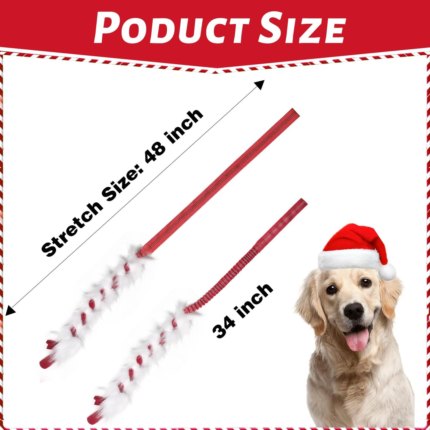Juguetes de Navidad wodoca Rojo con Cuerda para Perros Grandes y Cachorros Agresivos