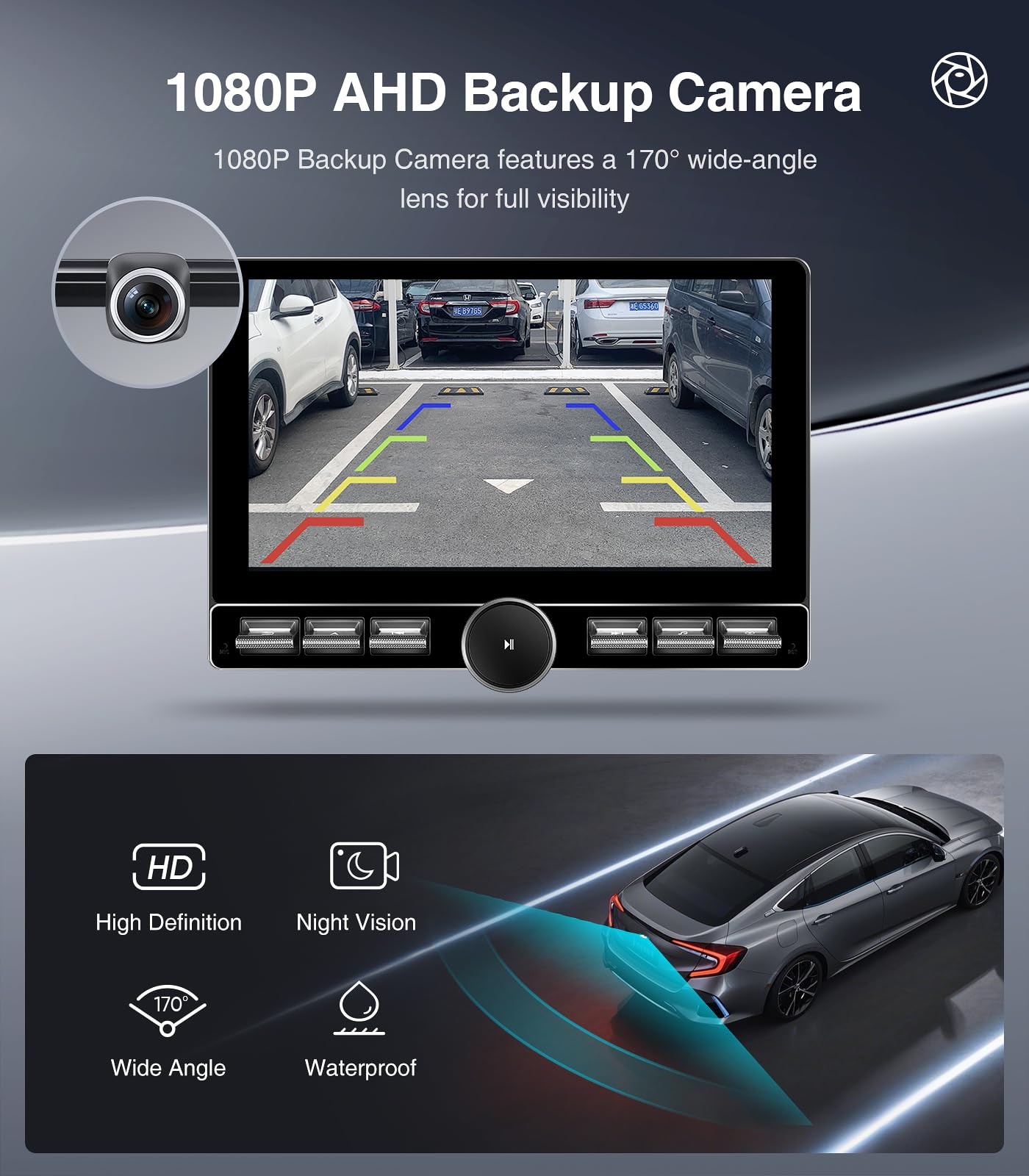 Estéreo de coche 4G+64GB para Jeep Wrangler JK 2007-2018, Dodge Ram 1500 2500 Radio de actualización - CarPlay inalámbrico Android Auto con botón de volumen físico, pantalla táctil QLED, cámara de