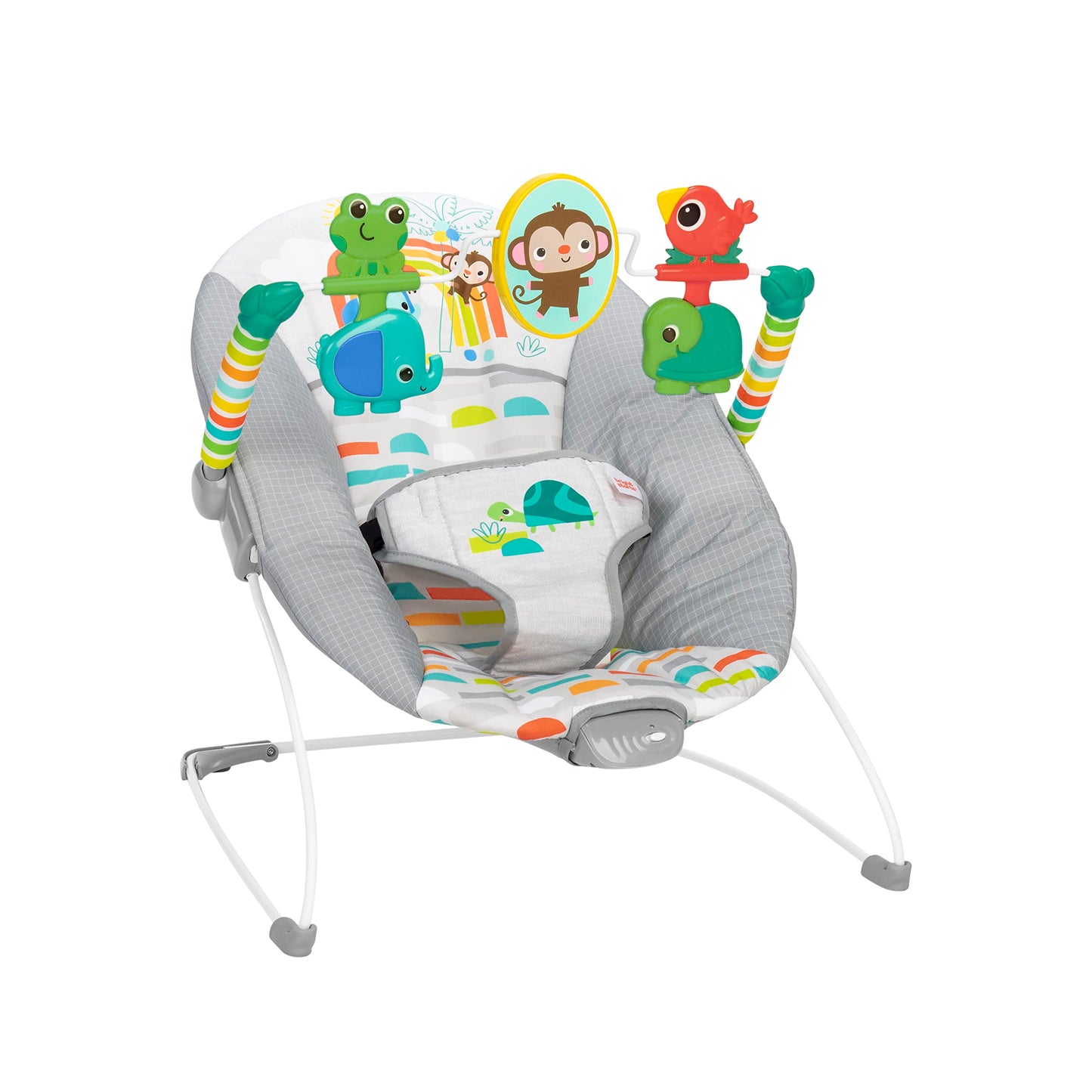 Bright Starts Playful Paradise - Asiento cómodo para bebé con vibración calmante y juguetes, unisex, 0-6 meses