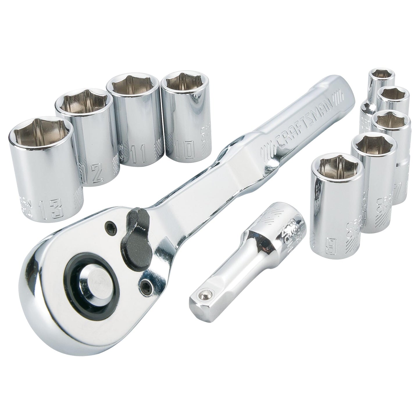 CRAFTSMAN Juego de herramientas para mecánicos, milimétrica, con entrada de 1/4 de pulgada 11 piezas (CMMT34871)