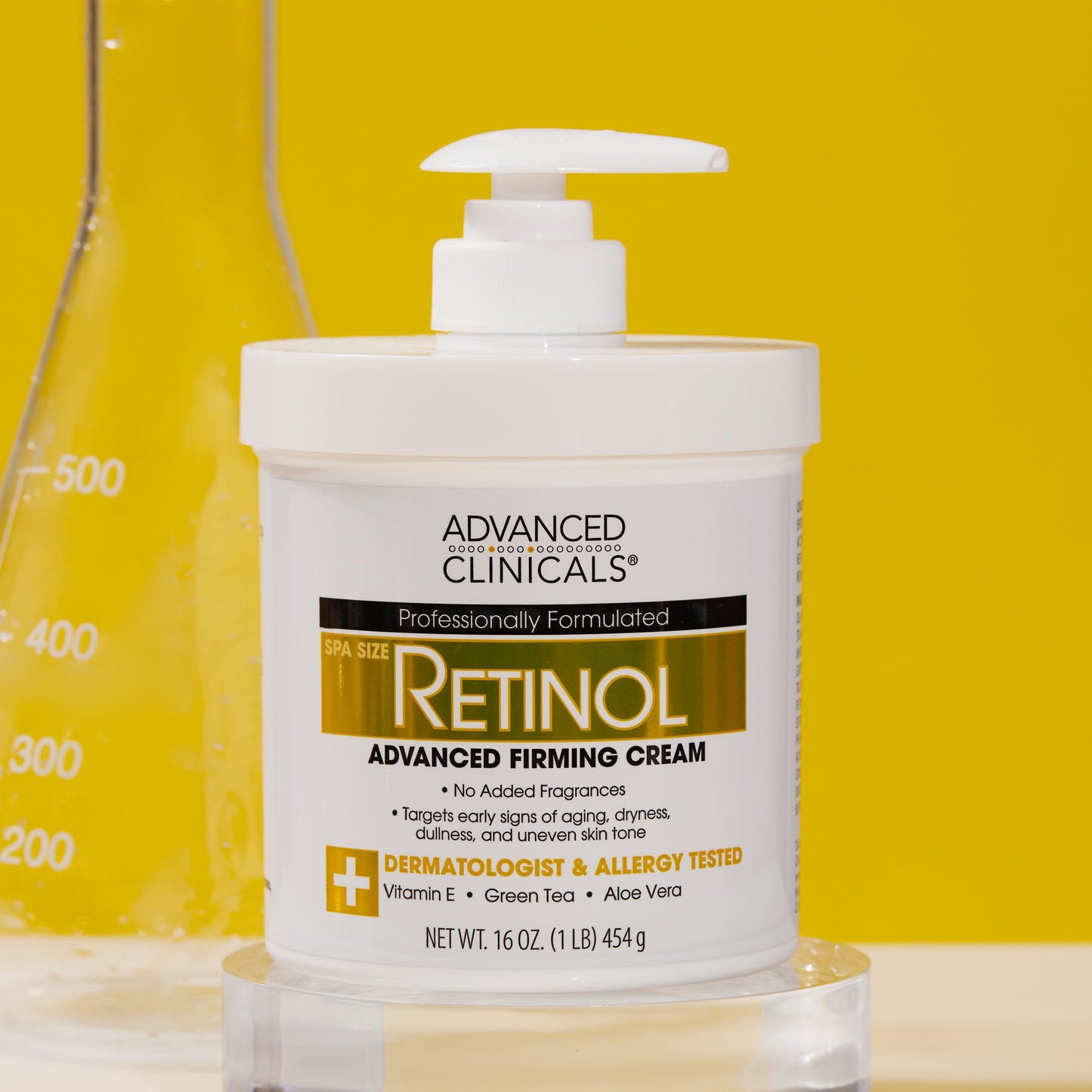 Set de Valor Advanced Clinicals Retinol Cream con 2 Botellas de 16oz y Bomba. Crema Antiarrugas con Retinol y Antioxidantes. Firmeza definitiva para Rostro, Cuello, Manos y Cuerpo. ¡Potencia tu piel hoy!
