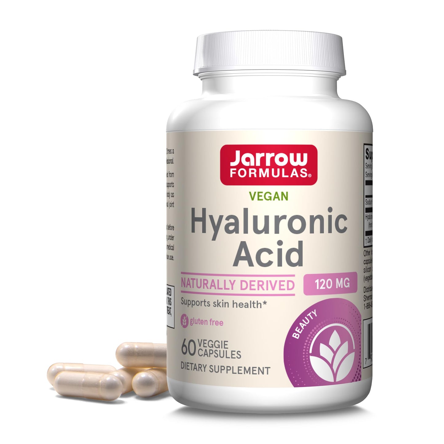 Cápsulas de Ácido Hialurónico de Jarrow Formulas para hidratación de piel y articulaciones - 60 unidades