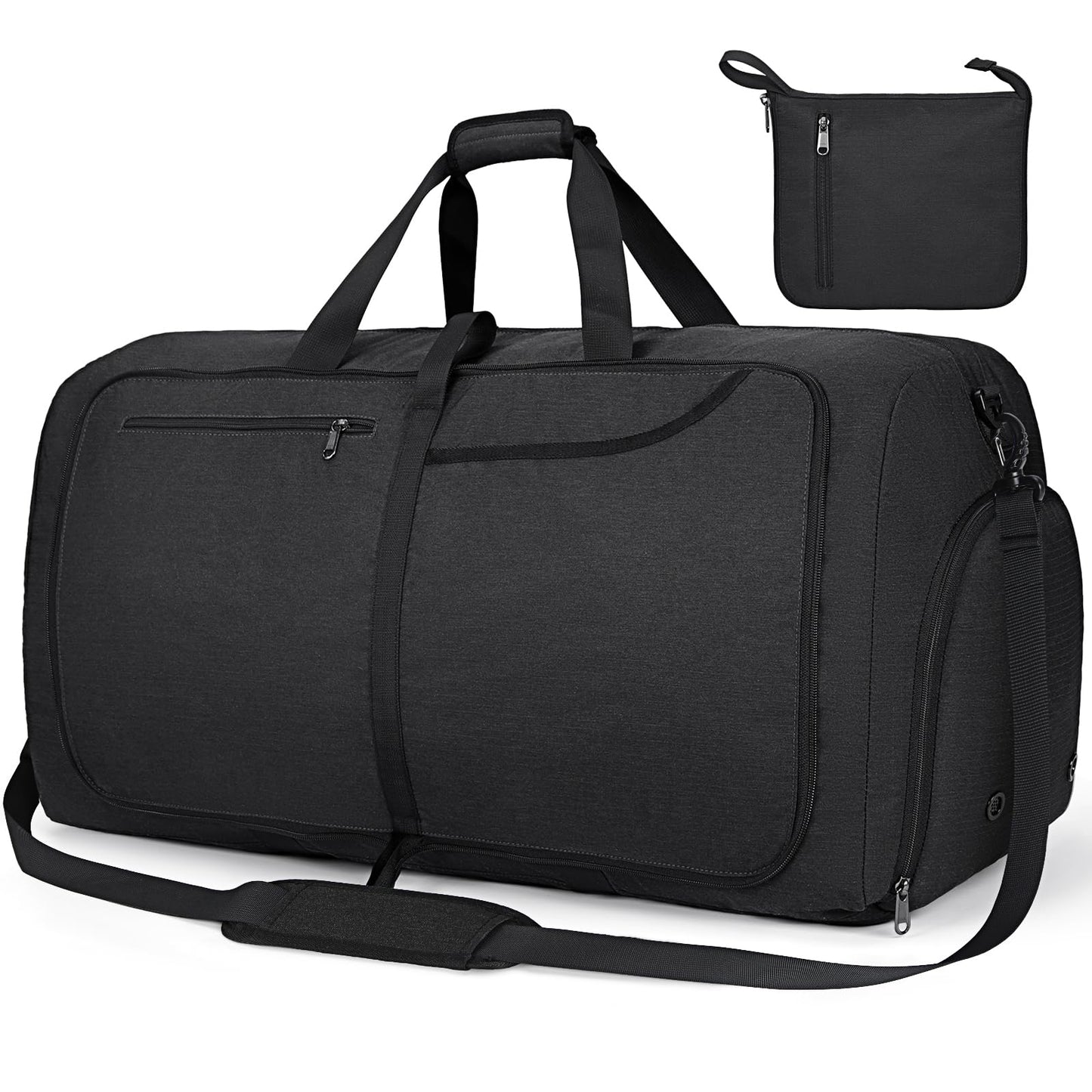Bolsa de Viaje NEWHEY Negro Plegable Impermeable con Compartimento para Zapatos para Hombre y Mujer
