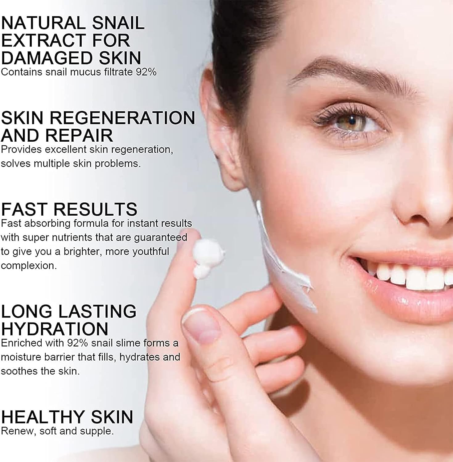 Fórmula Avanzada de Crema Hidratante de Mucina de Caracol para Mujeres - Hidratante Facial Diario 100g (2 Frascos)